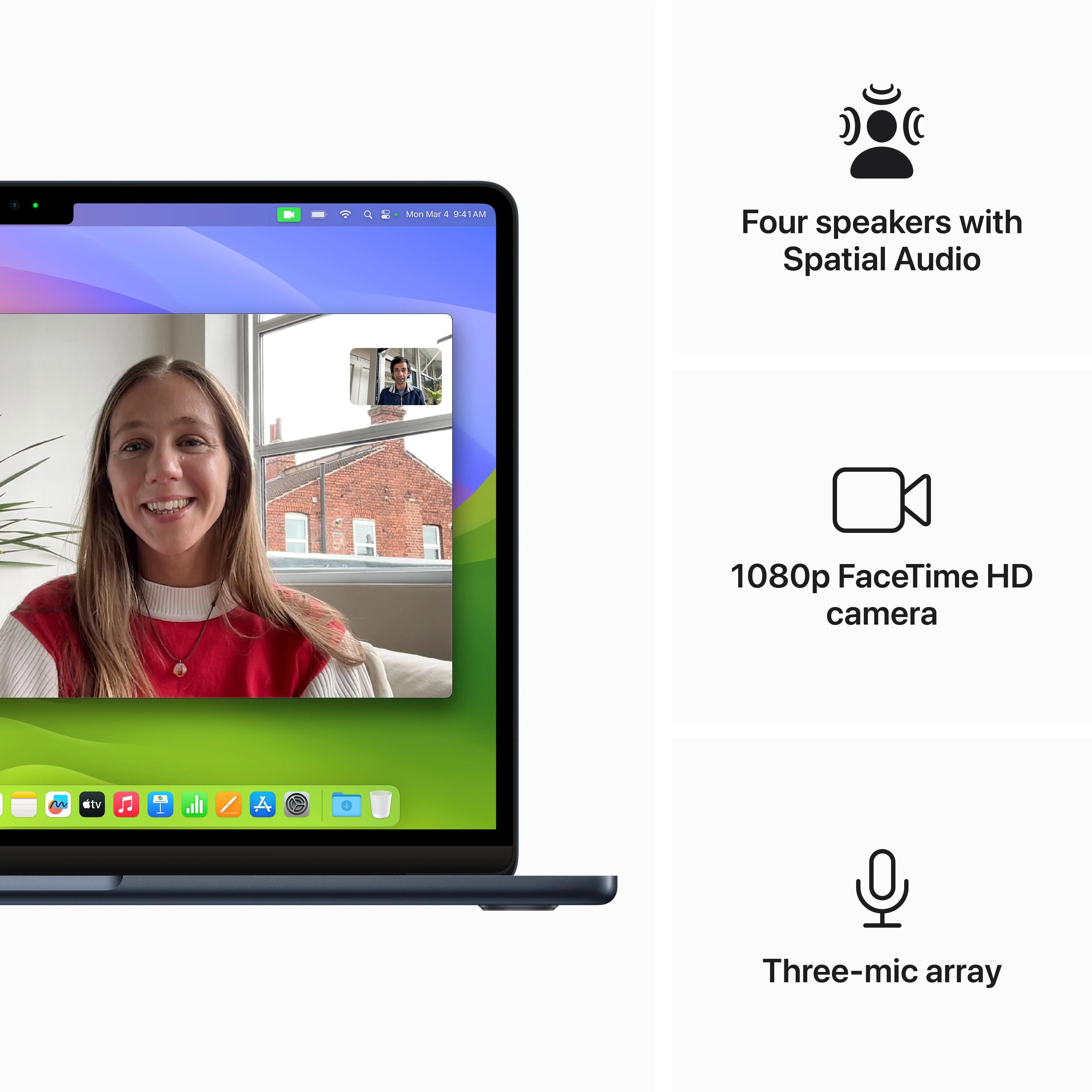13-inch MacBook Air: Apple M3 chip with 8?core CPU and 10?core GPU, 512GB SSD - Midnight - Image 6