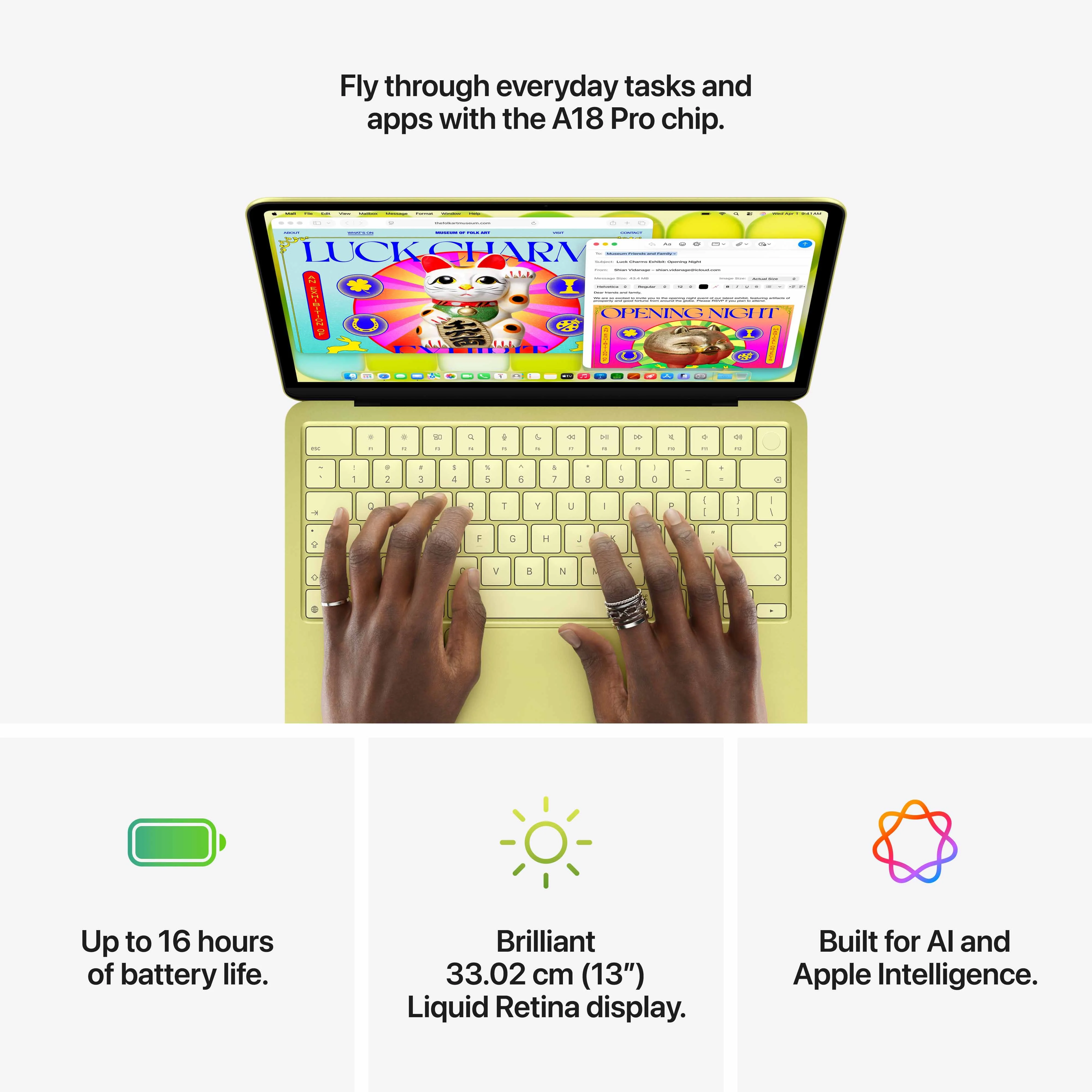 13-inch MacBook Neo: Apple A18 Pro chip with 6‑core CPU and 5‑core GPU, Magic Keyboard with Touch ID, 512GB SSD - Indigo - Image 9