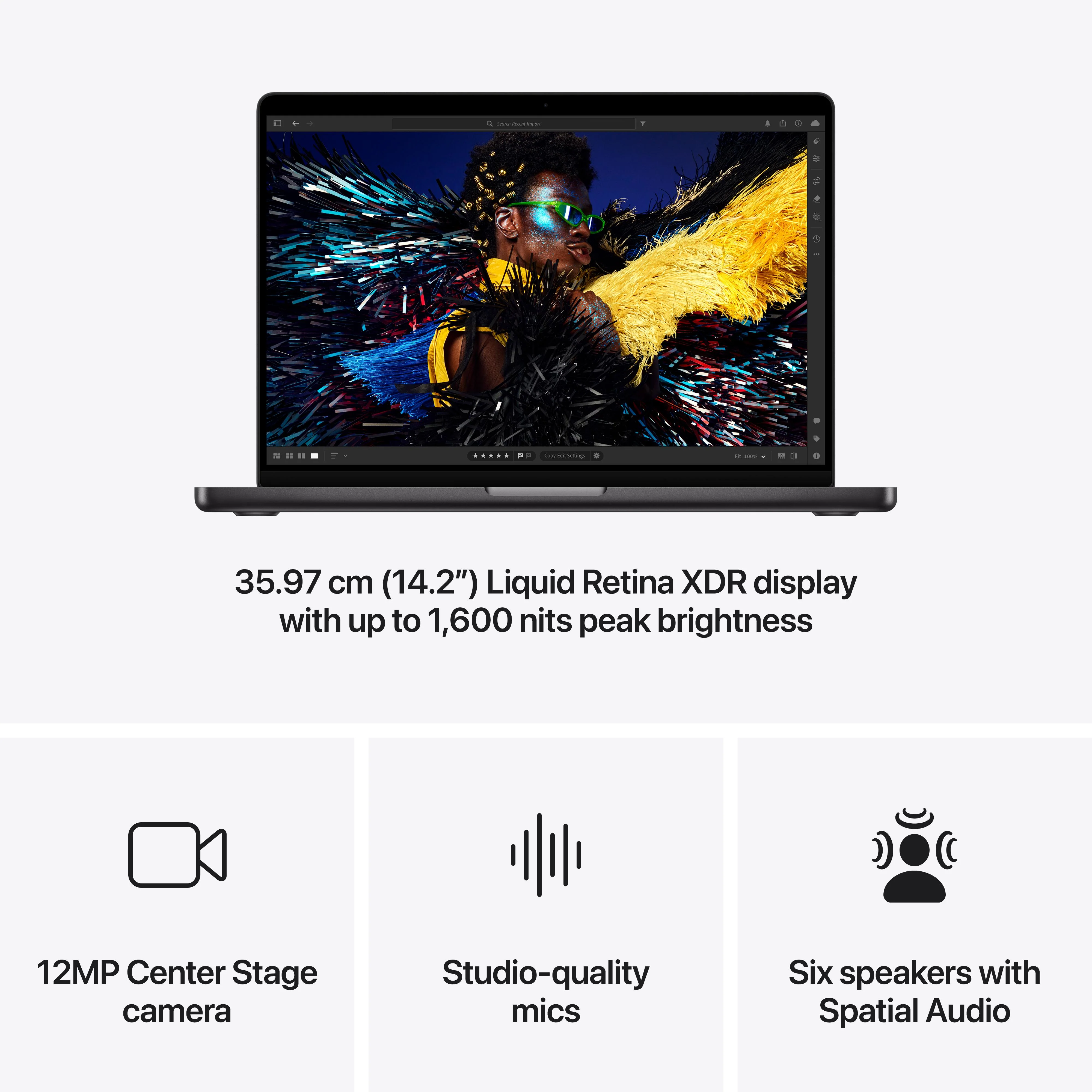 14-inch MacBook Pro: Apple M4 chip with 10-core CPU and 10-core GPU, 1TB SSD - Space Black - Image 6