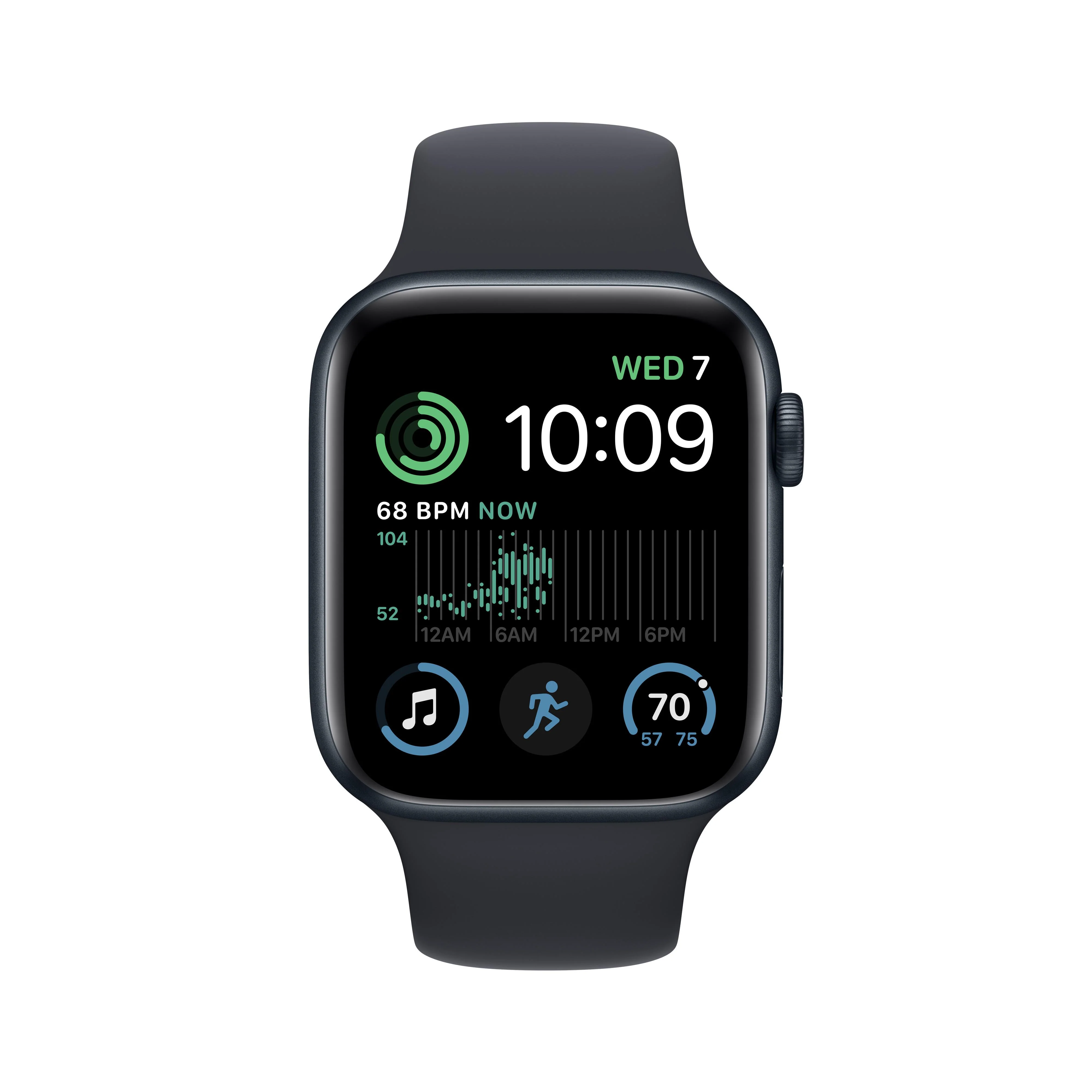 Apple Watch SE GPS 44mm Midnight Aluminium Case with Midnight Sport Band - Regular - Image 2