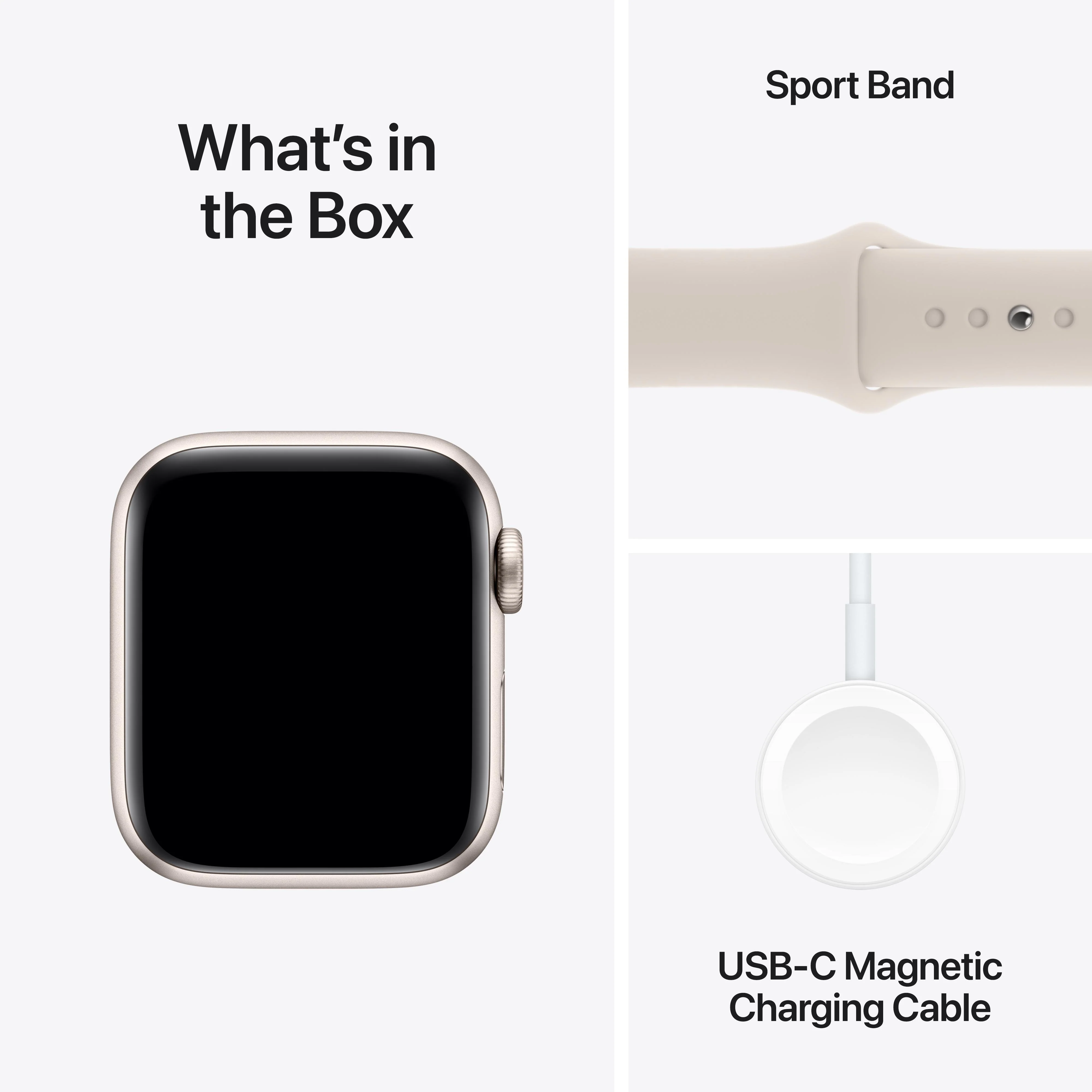 Apple Watch SE GPS 40mm Starlight Aluminium Case with Starlight Sport Band - S/M - Image 8