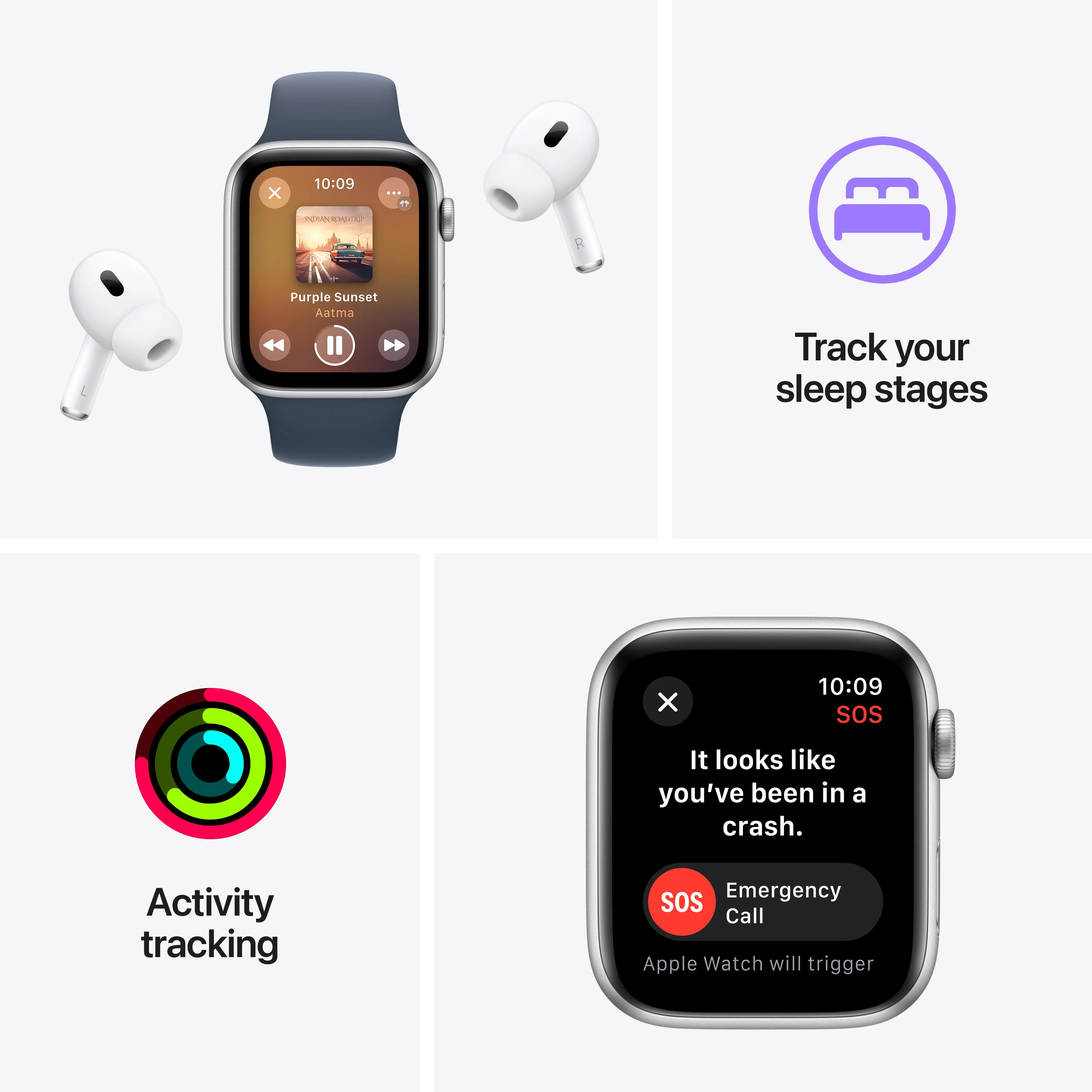 Apple Watch SE GPS 40mm Silver Aluminium Case with Storm Blue Sport Band - S/M - Image 7