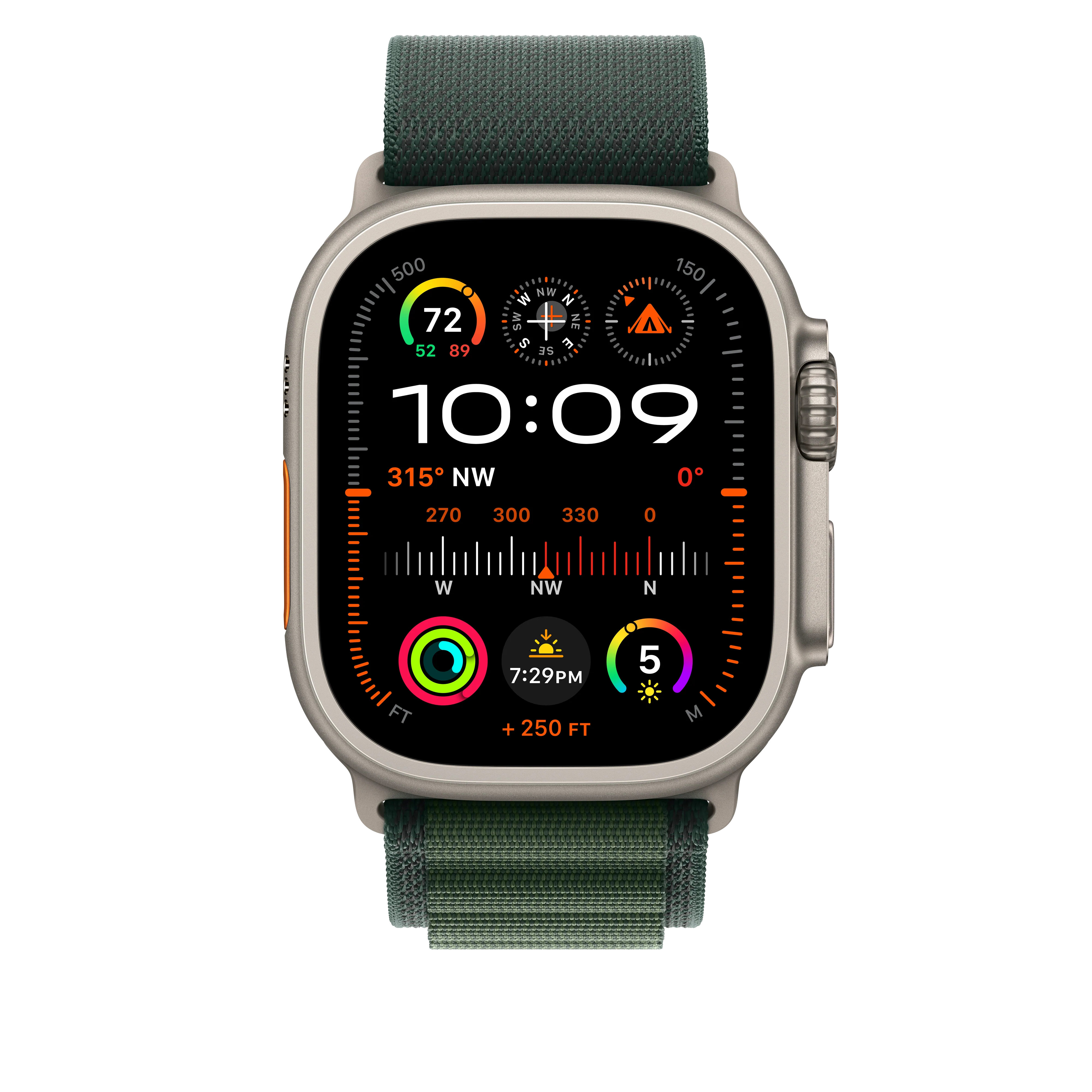 49mm Dark Green Alpine Loop - Small - Natural Titanium Finish - Image 3