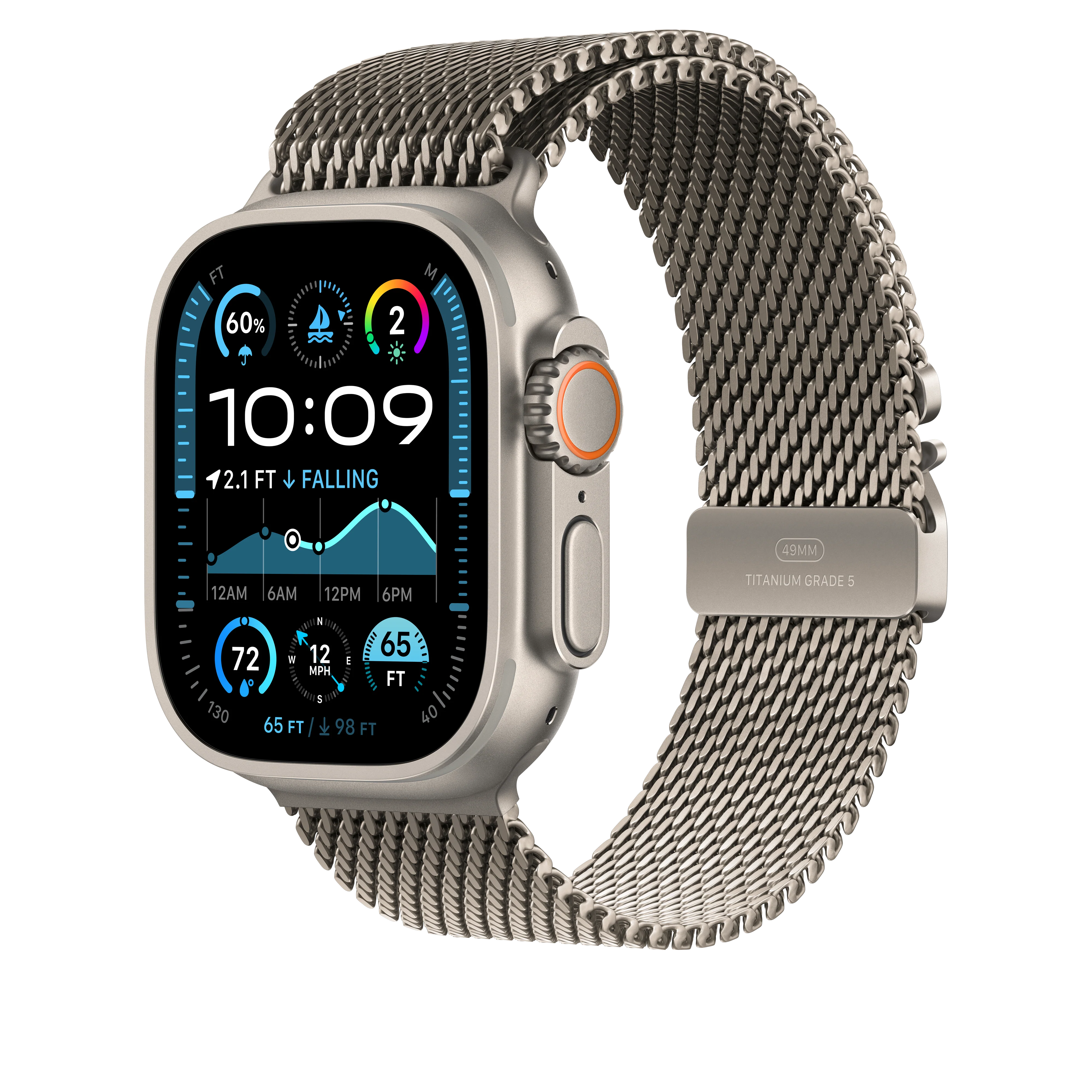 49mm Natural Titanium Milanese Loop - Large - Image 2