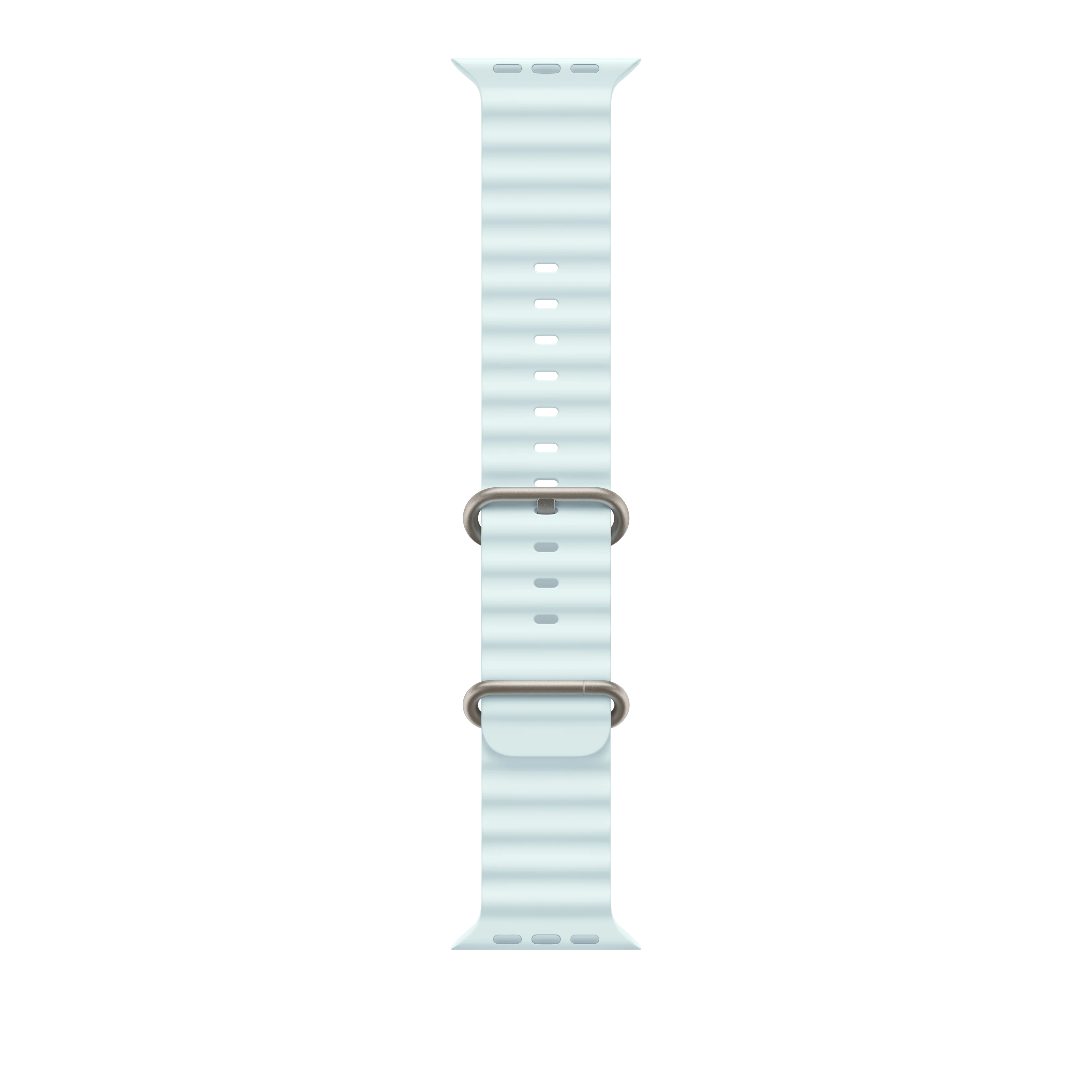 49mm Ice Blue Ocean Band - Natural Titanium Finish