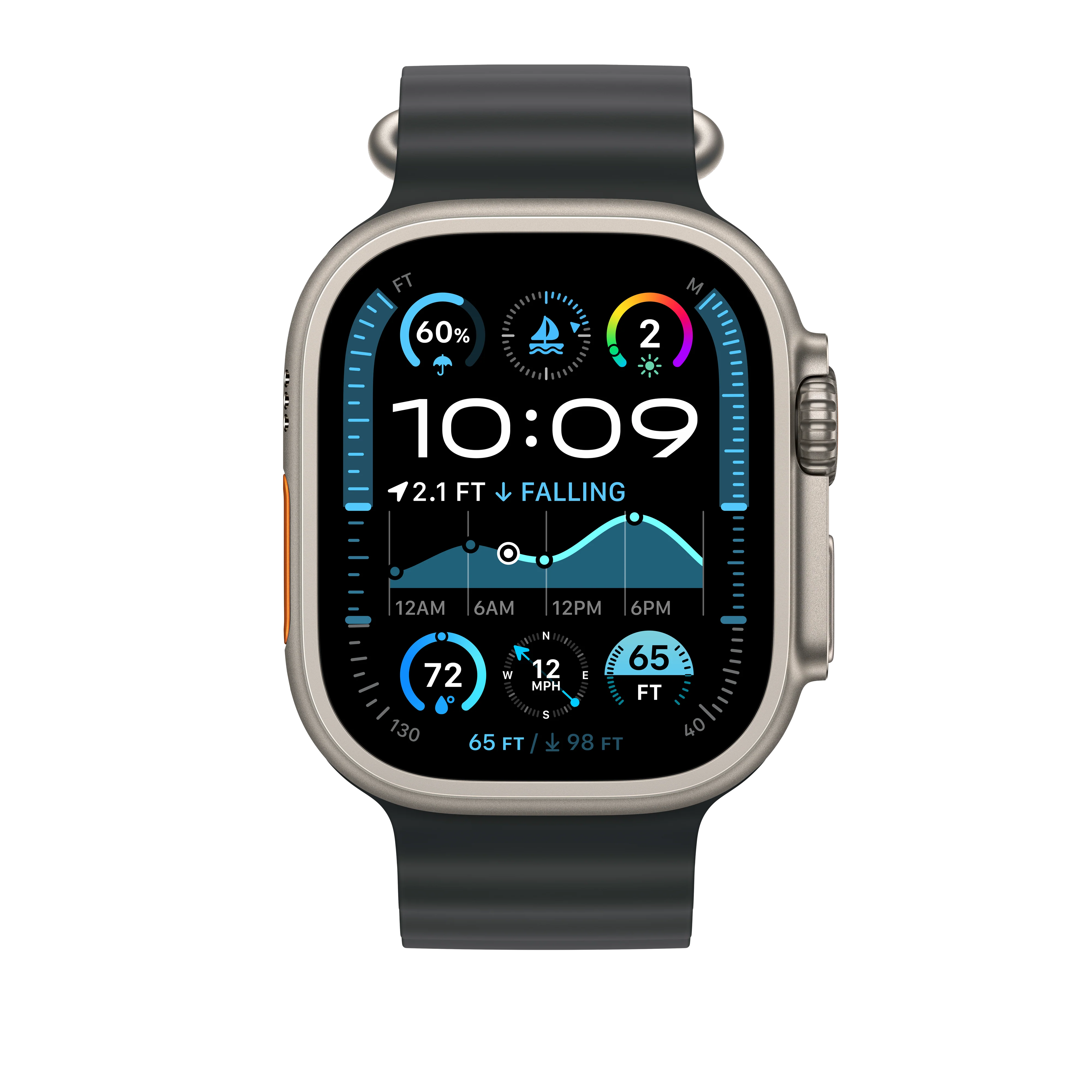 49mm Black Ocean Band Extension - Natural Titanium Finish - Image 3