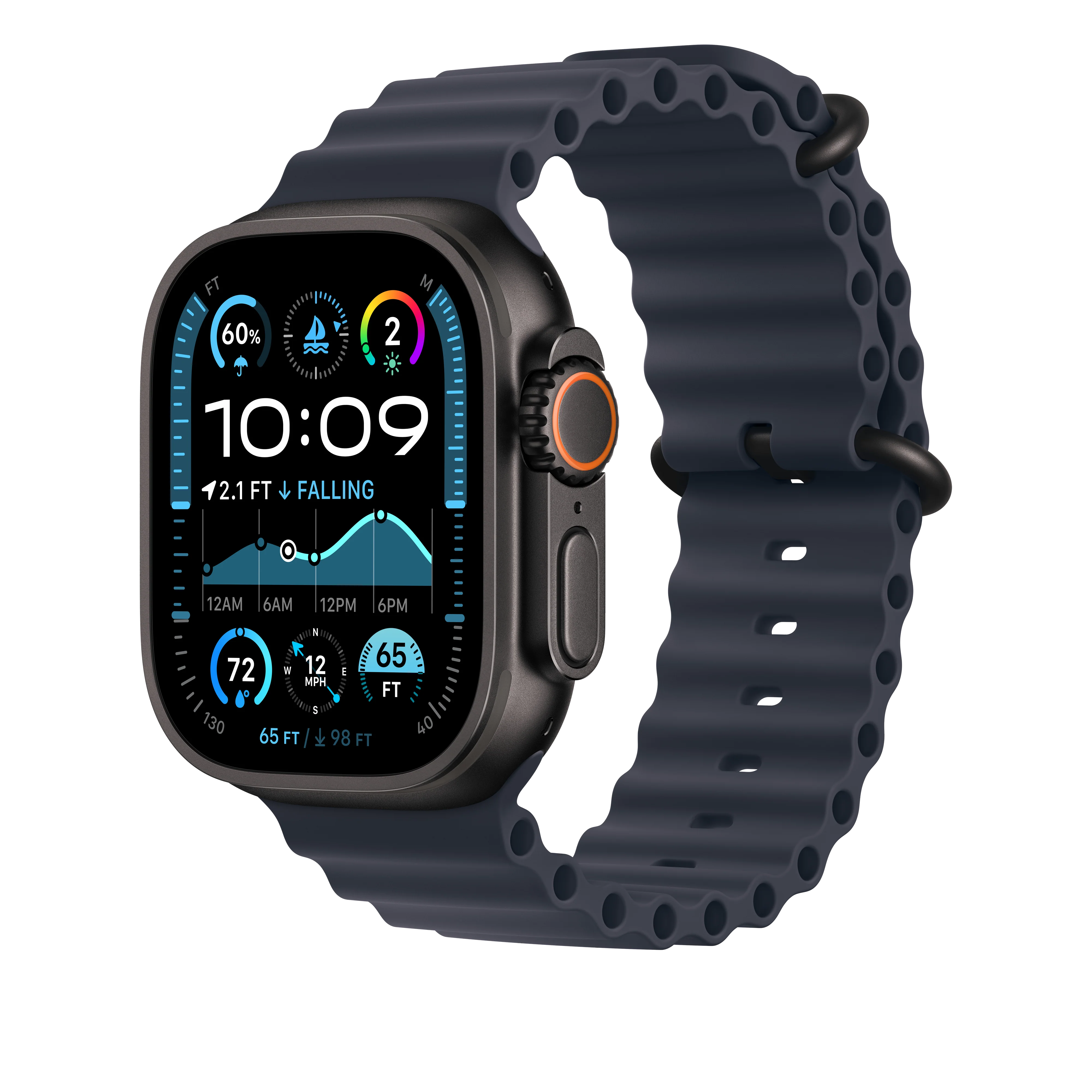 49mm Navy Ocean Band Extension - Black Titanium Finish - Image 2