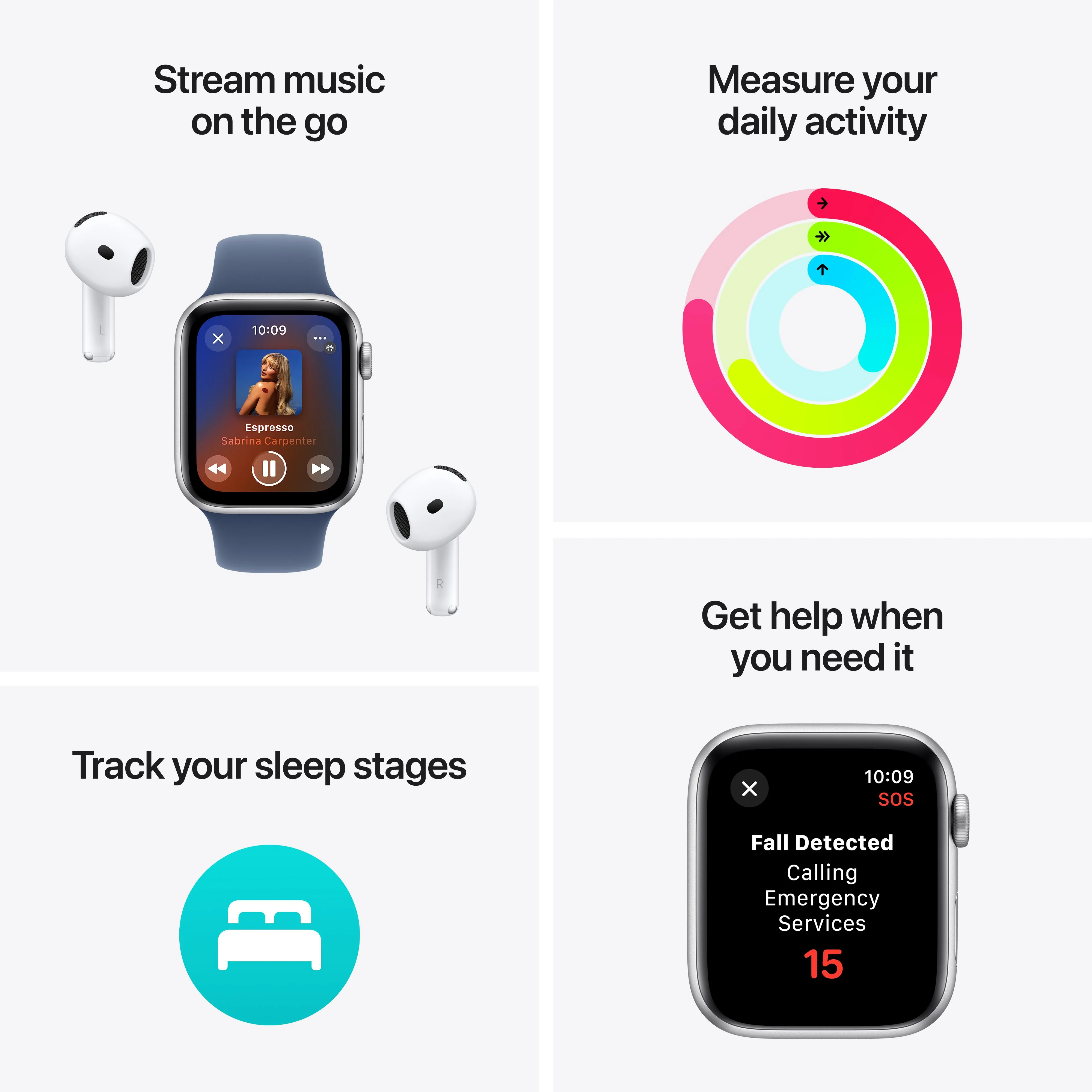 Apple Watch SE GPS 40mm Midnight Aluminium Case with Midnight Sport Band - M/L - Image 3
