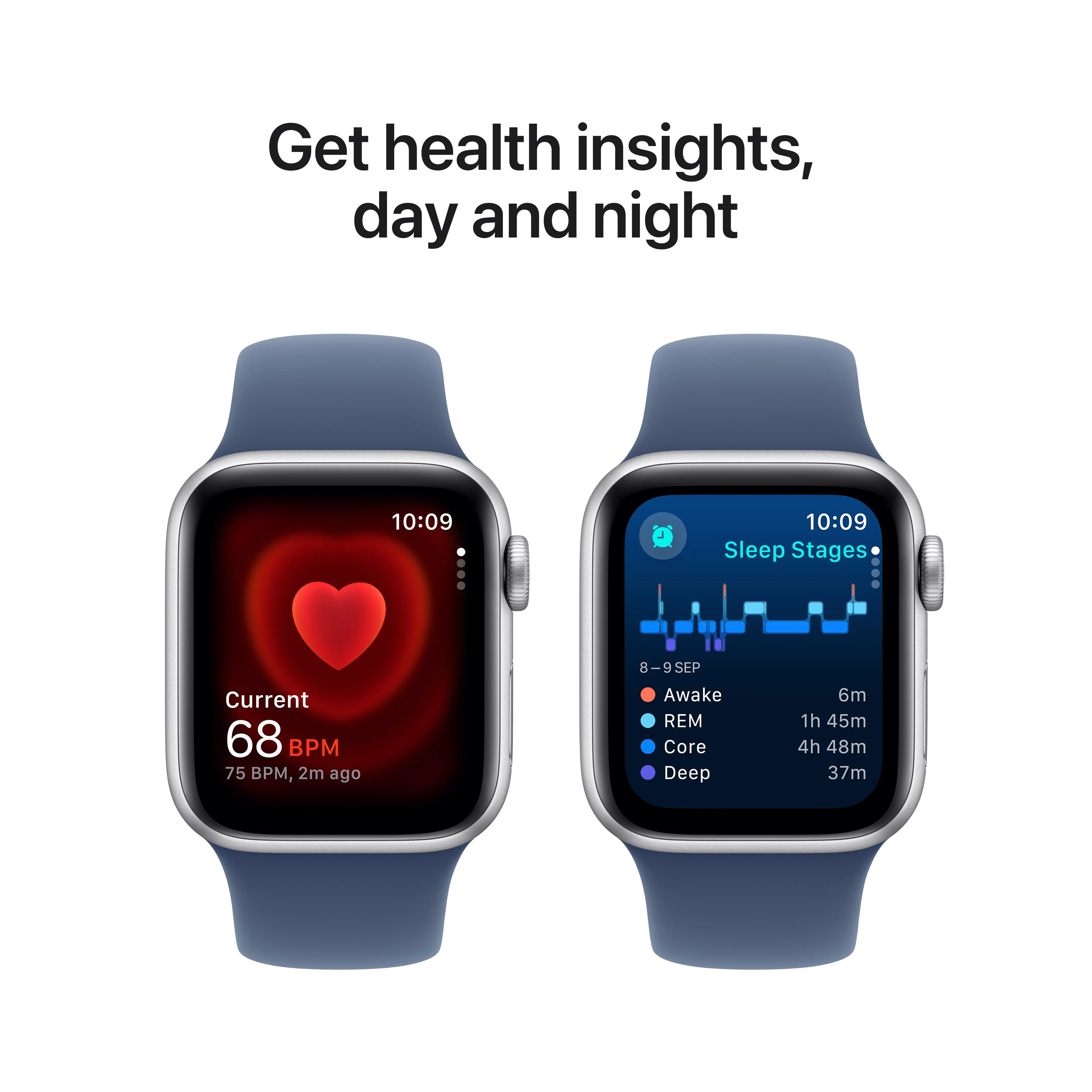 Apple Watch SE GPS 40mm Silver Aluminium Case with Denim Sport Band - M/L - Image 5