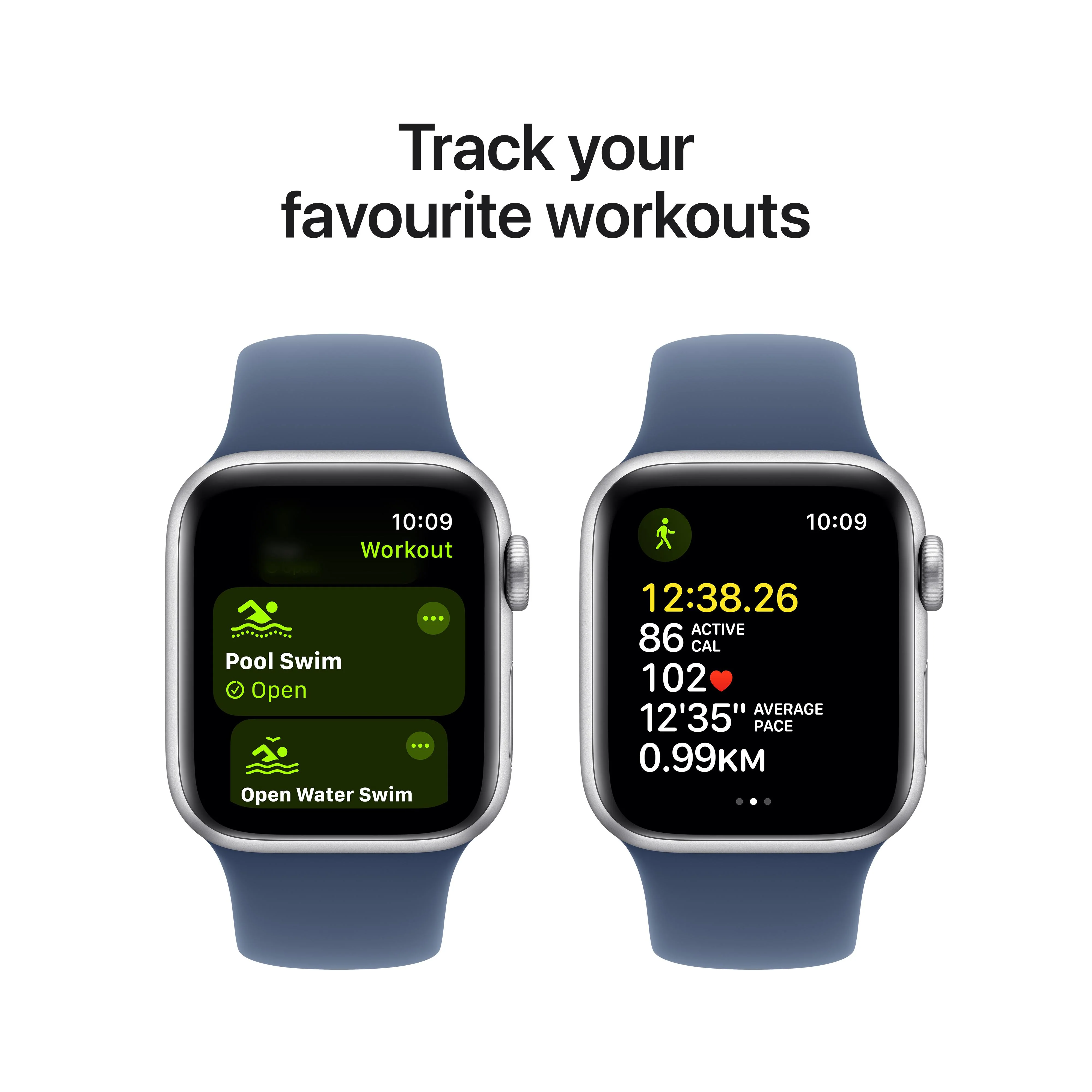 Apple Watch SE GPS + Cellular 40mm Silver Aluminium Case with Denim Sport Band - S/M - Image 6