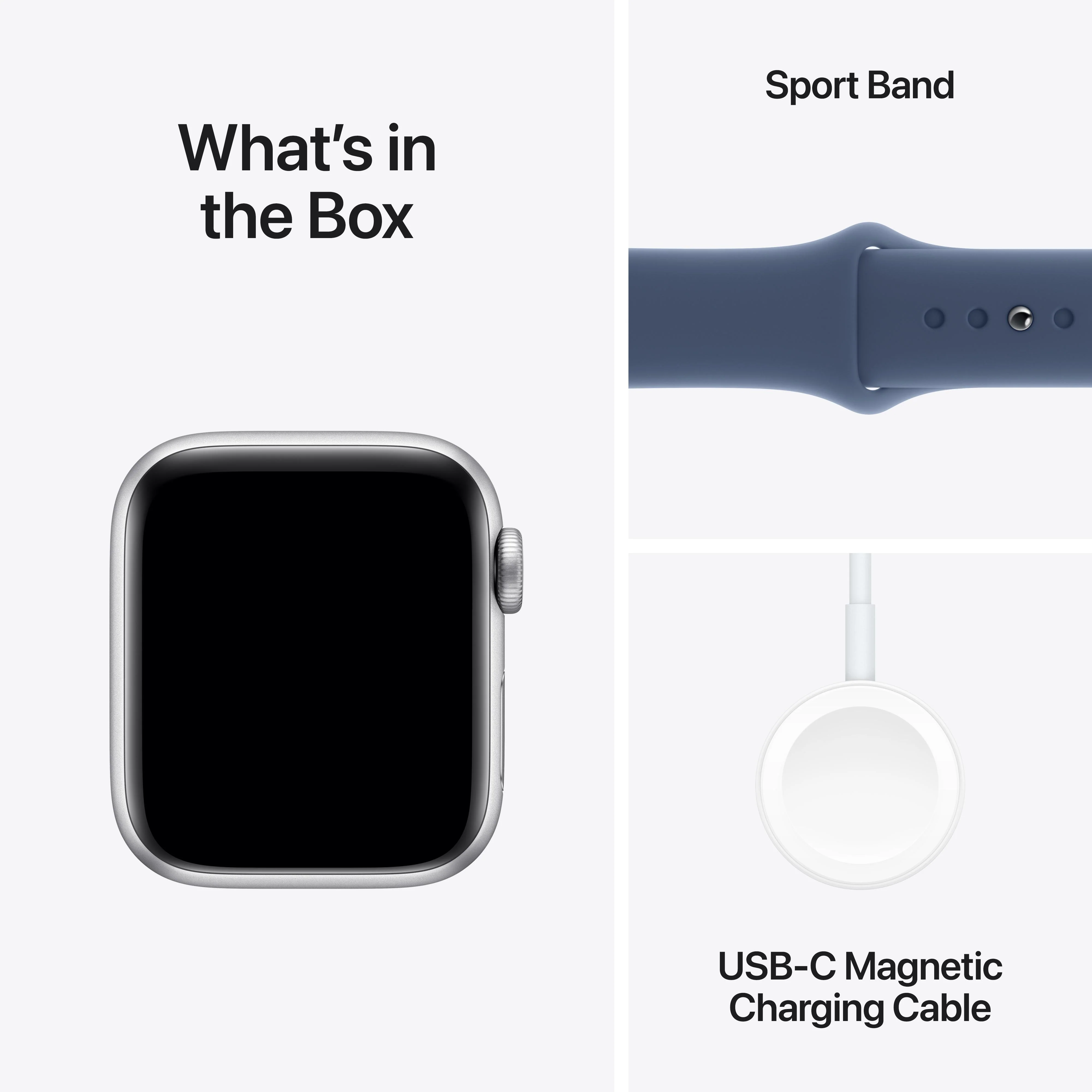 Apple Watch SE GPS + Cellular 40mm Silver Aluminium Case with Denim Sport Band - M/L - Image 7