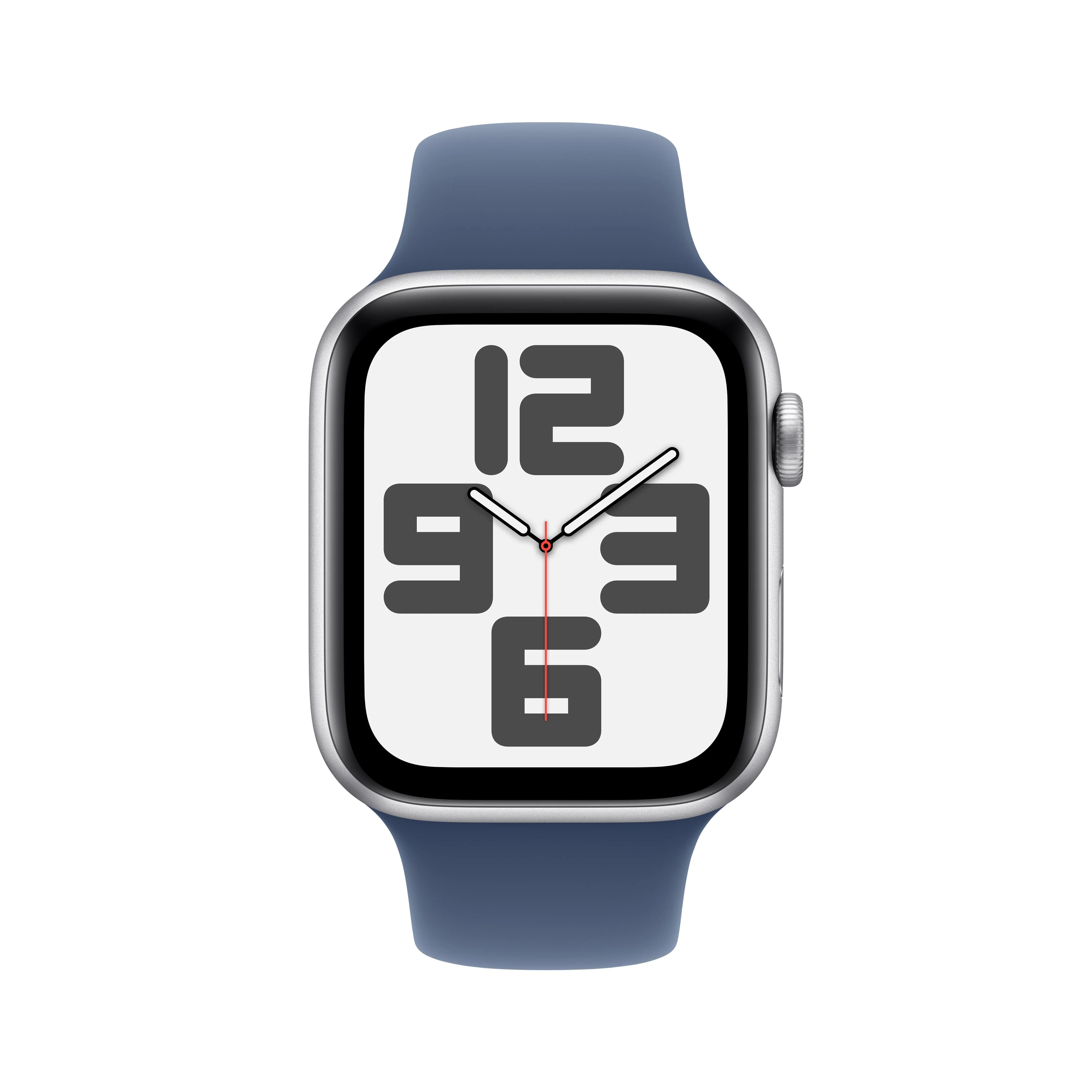 Apple Watch SE GPS + Cellular 44mm Silver Aluminium Case with Denim Sport Band - S/M - Image 2
