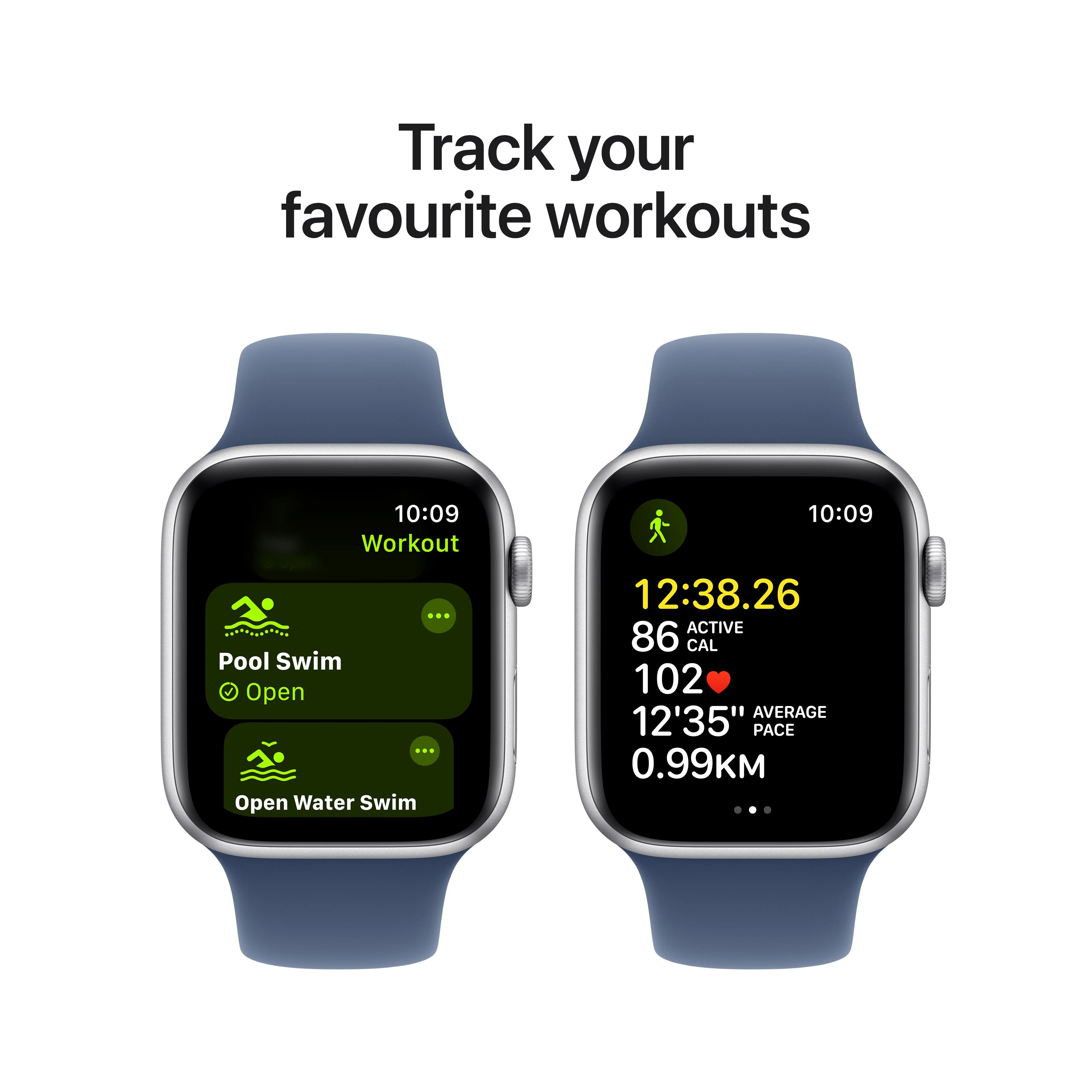 Apple Watch SE GPS + Cellular 44mm Silver Aluminium Case with Denim Sport Band - M/L - Image 6