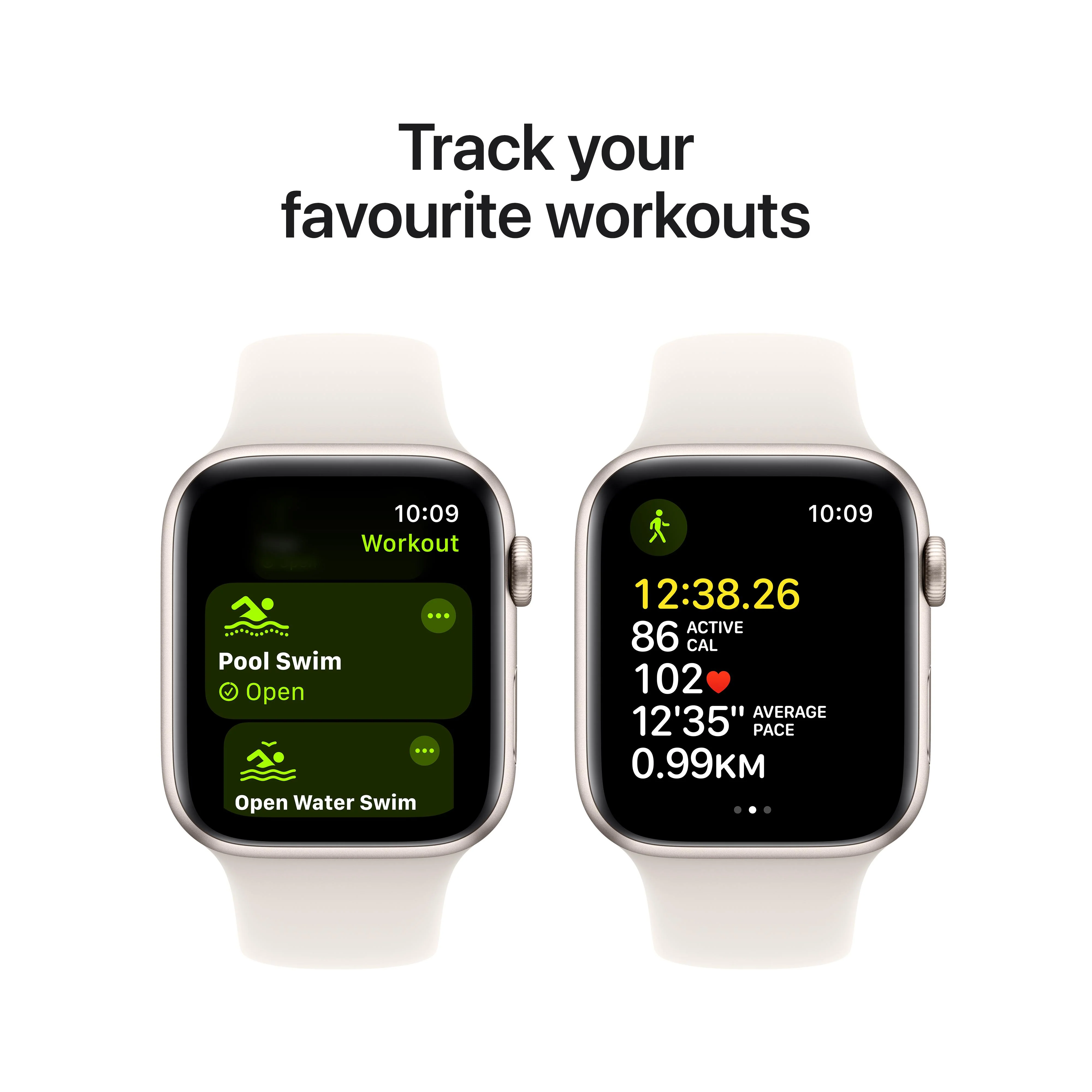 Apple Watch SE GPS + Cellular 44mm Starlight Aluminium Case with Starlight Sport Band - S/M - Image 6