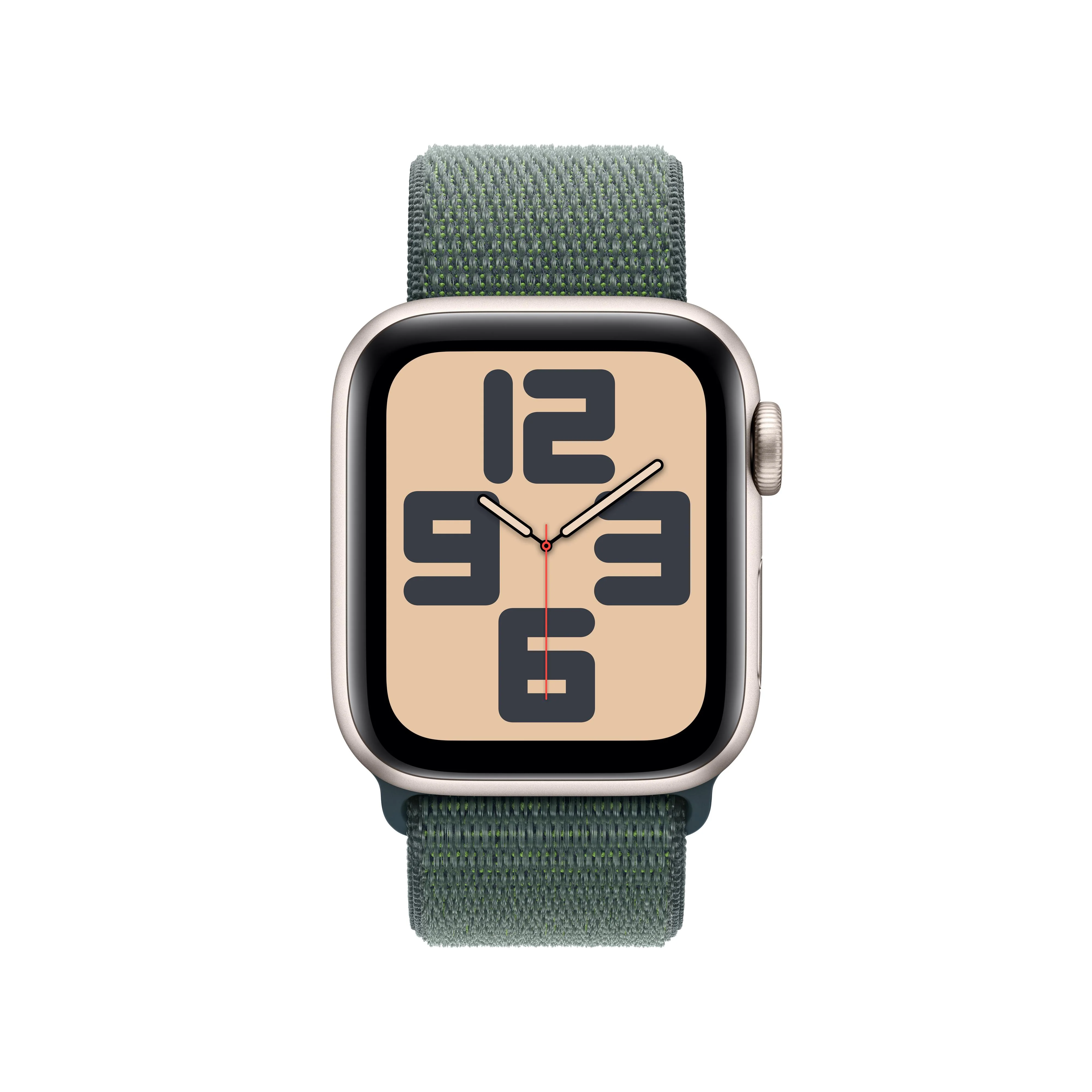 Apple Watch SE GPS + Cellular 40mm Starlight Aluminium Case with Lake Green Sport Loop - Image 2