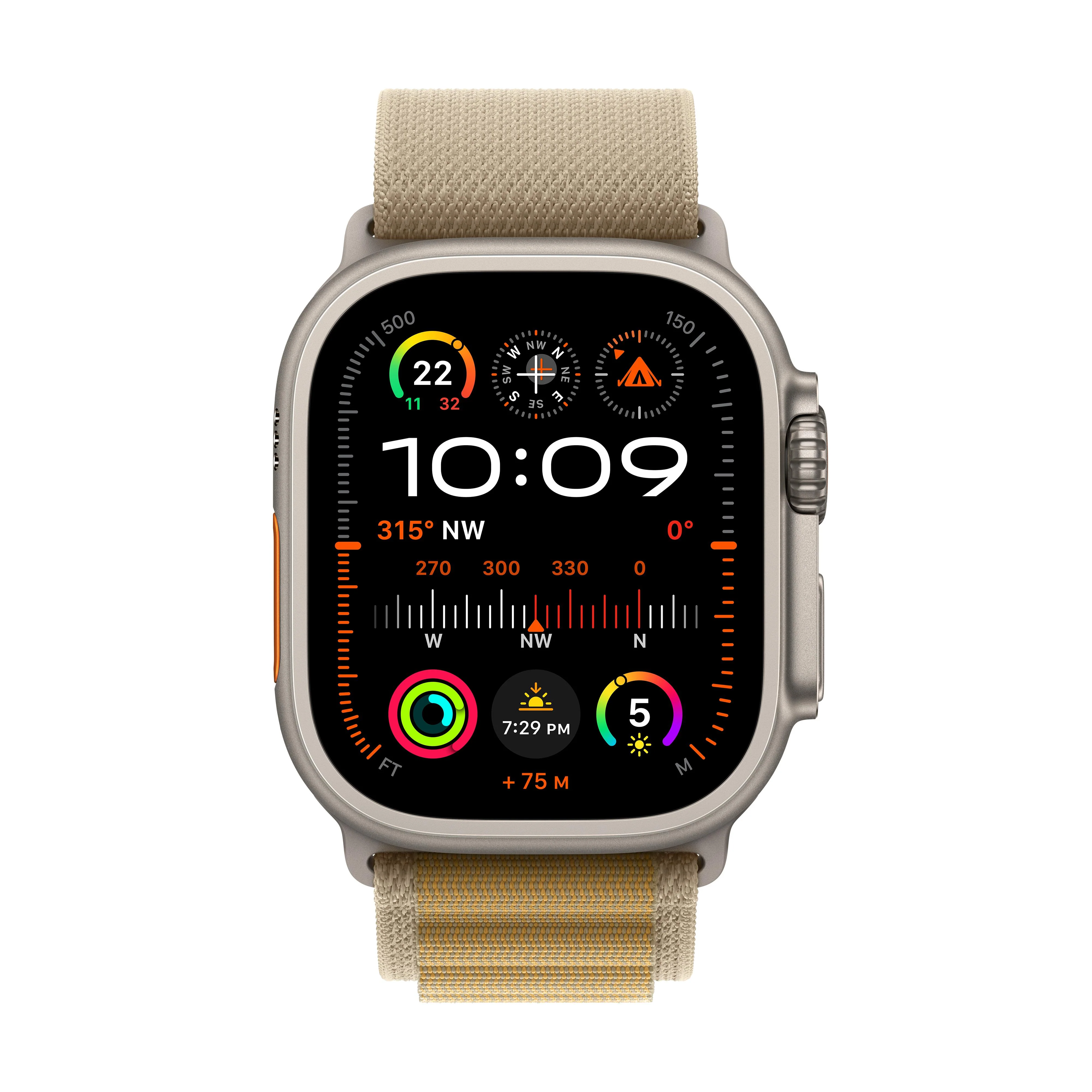 Apple Watch Ultra 2 GPS + Cellular 49mm Natural Titanium Case with Tan Alpine Loop - S - Image 2