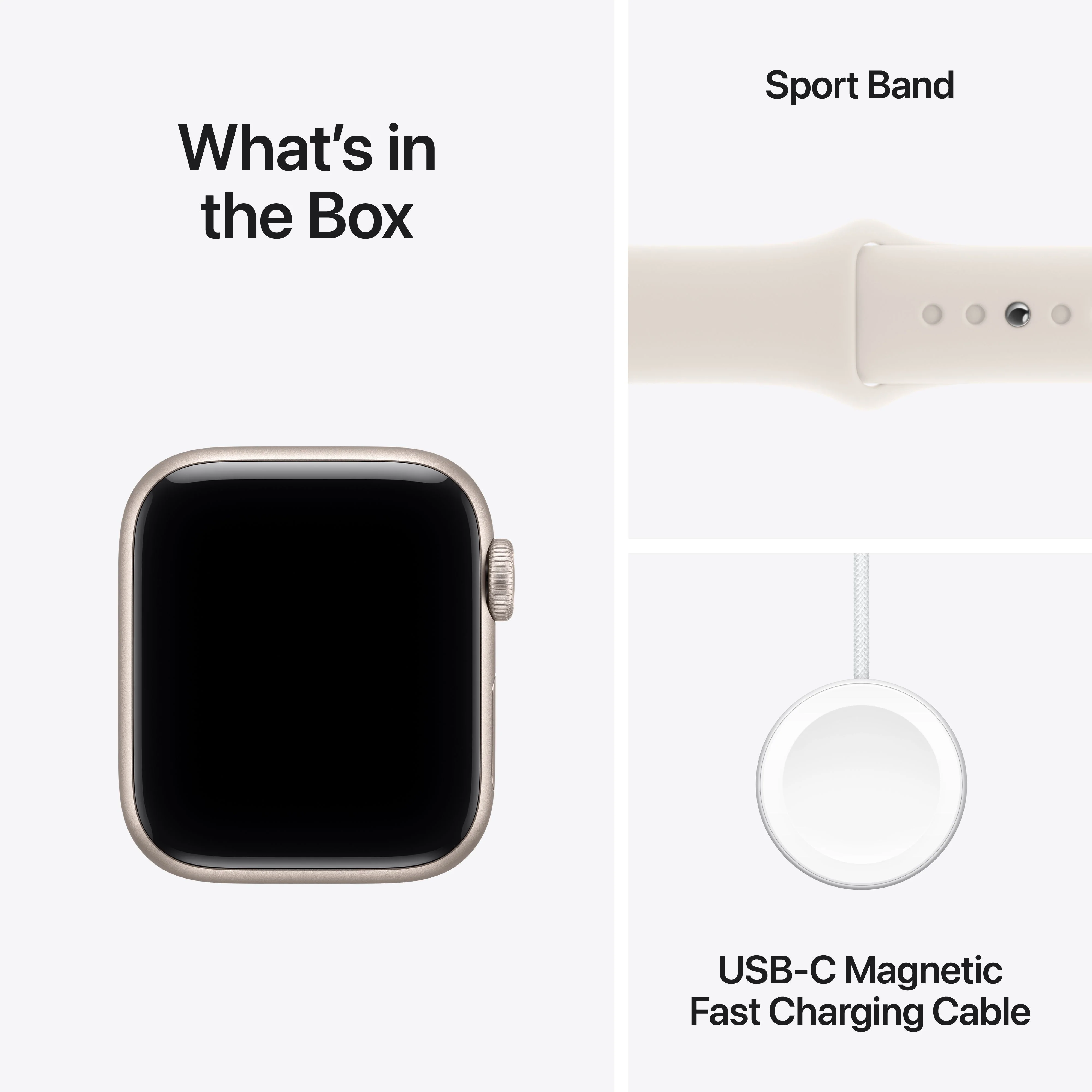 Apple Watch SE 3 GPS + Cellular 40mm Starlight Aluminium Case with Starlight Sport Band - M/L - Image 9