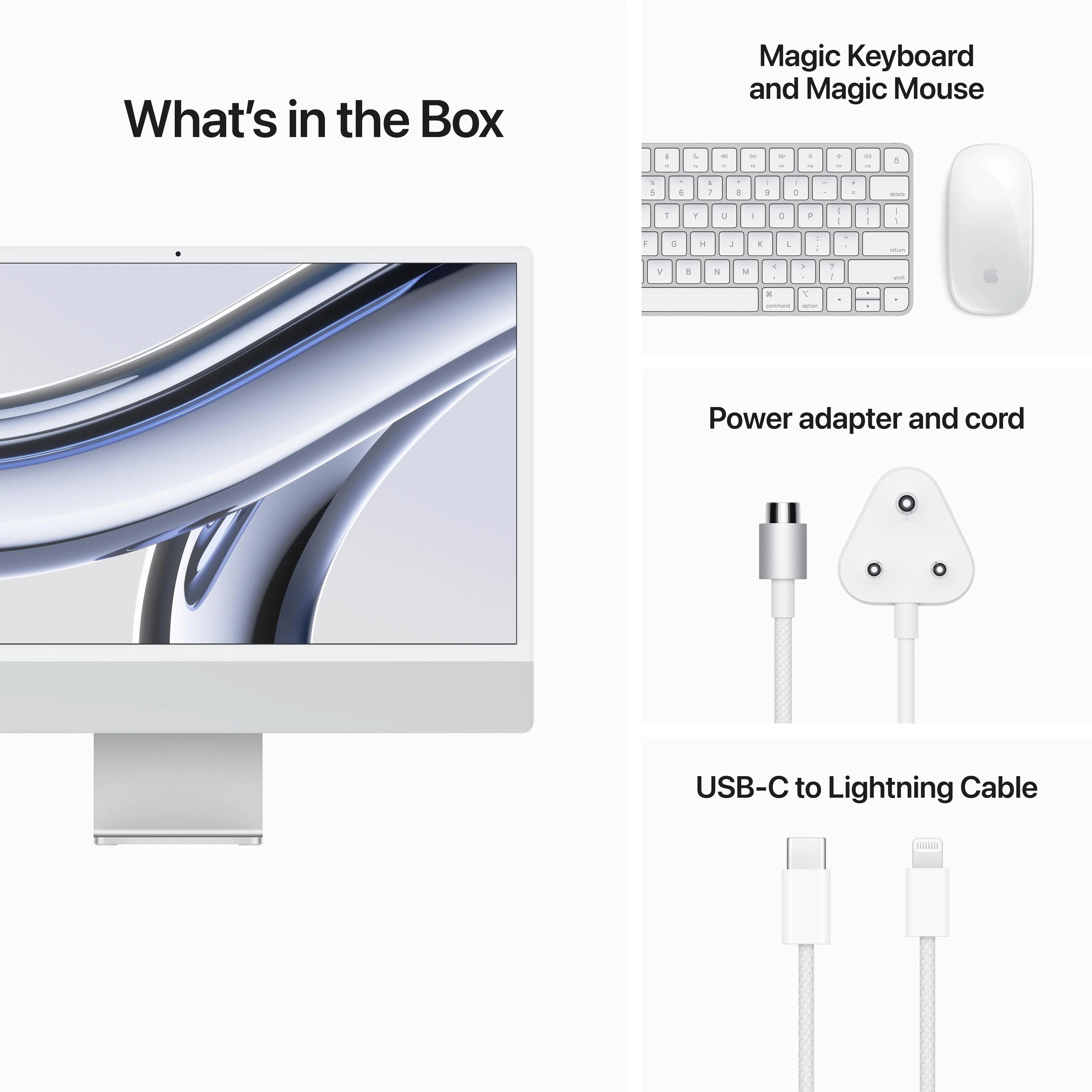 24-inch iMac with Retina 4.5K display: Apple M3 chip with 8?core CPU and 8?core GPU, 256GB SSD - Silver - Image 9