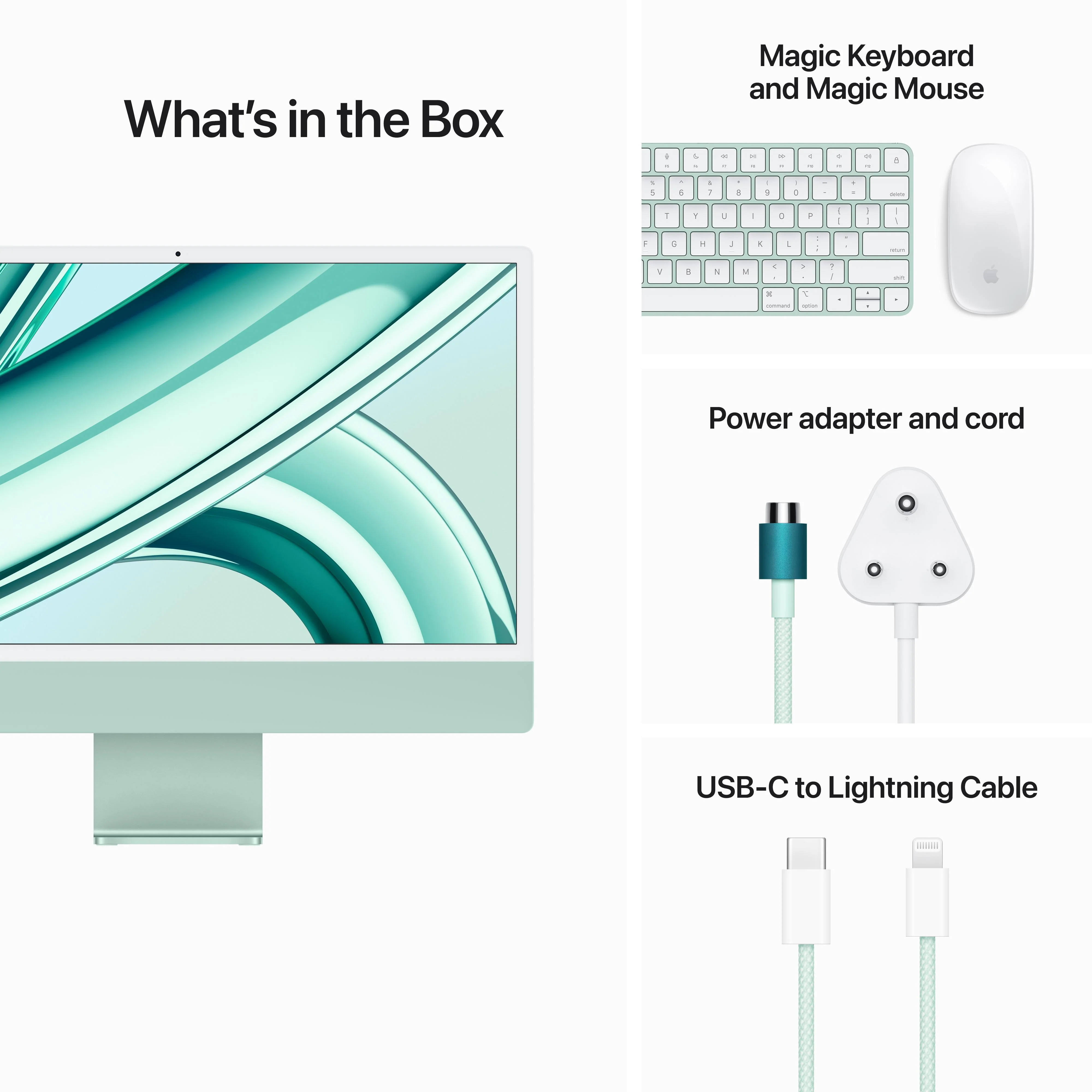 24-inch iMac with Retina 4.5K display: Apple M3 chip with 8?core CPU and 8?core GPU, 256GB SSD - Green - Image 9