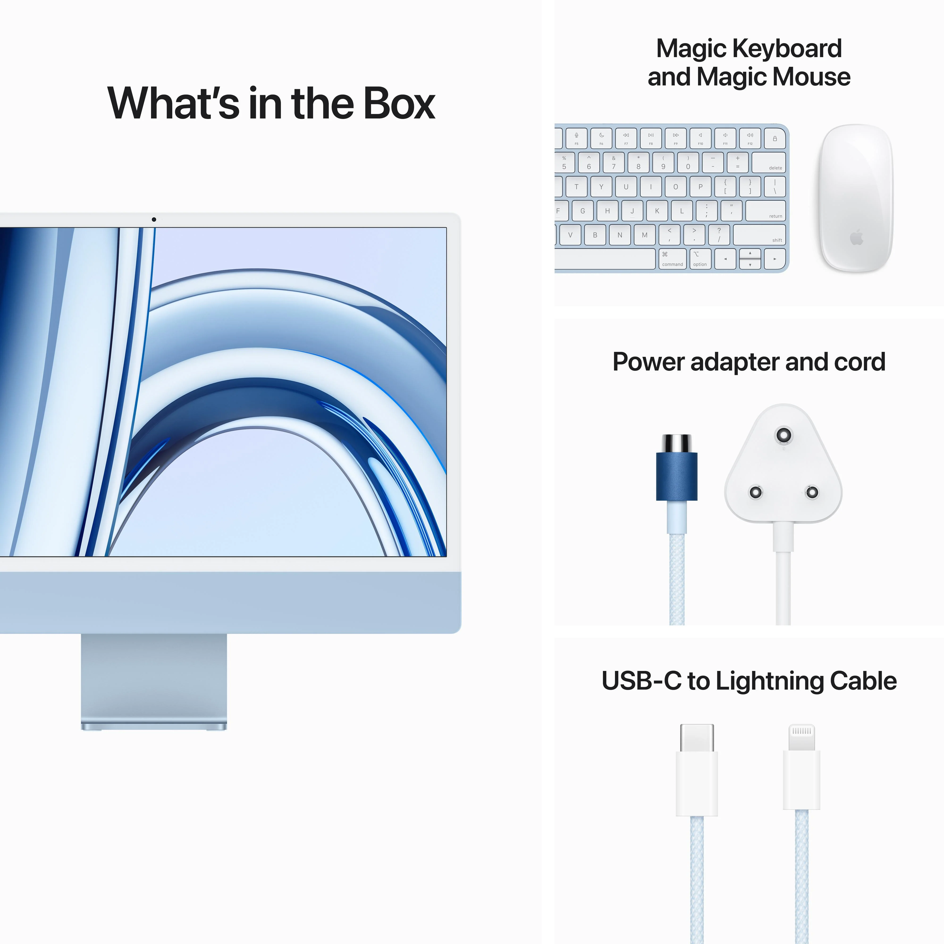 24-inch iMac with Retina 4.5K display: Apple M3 chip with 8?core CPU and 8?core GPU, 256GB SSD - Blue - Image 9