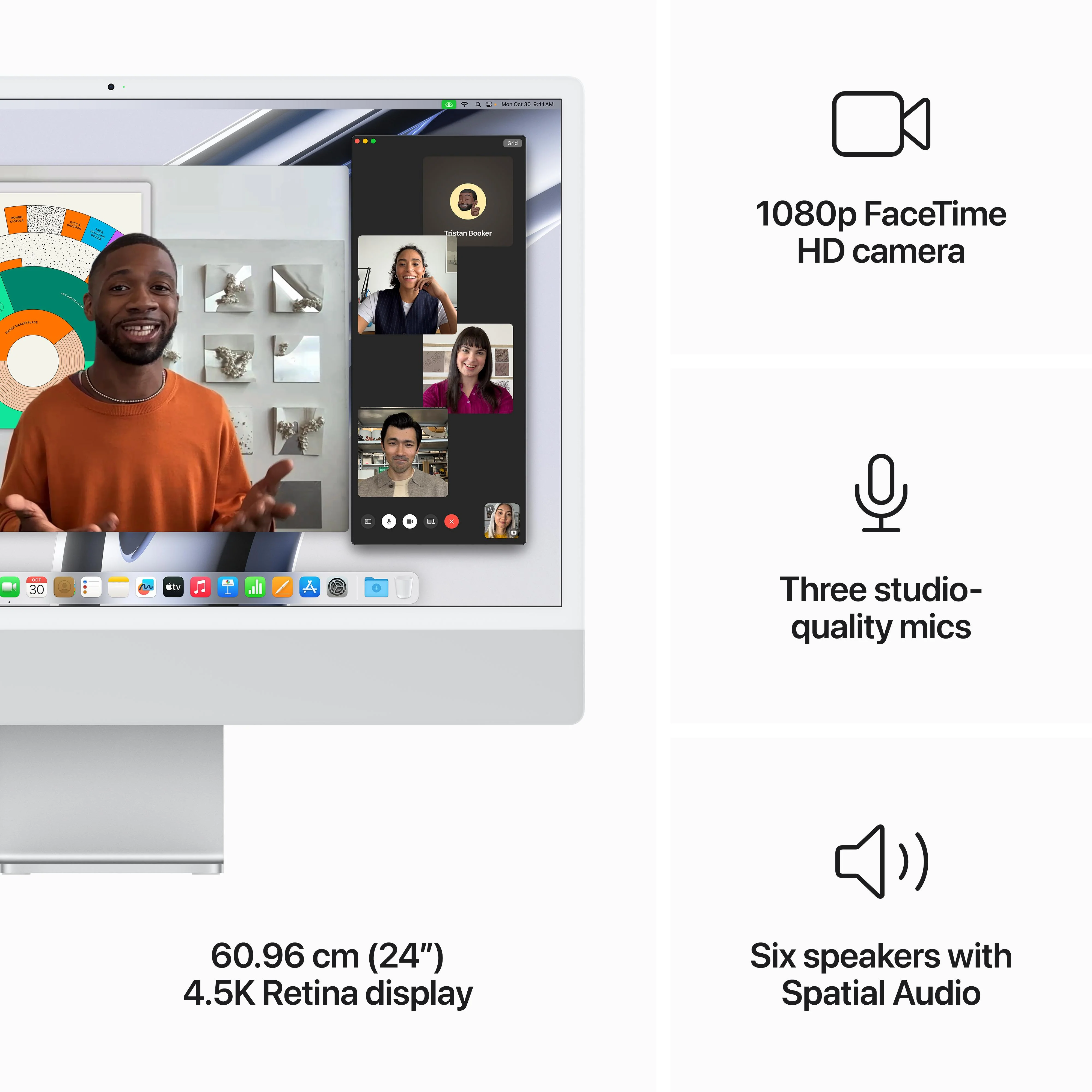 24-inch iMac with Retina 4.5K display: Apple M3 chip with 8?core CPU and 10?core GPU, 512GB SSD - Silver - Image 5
