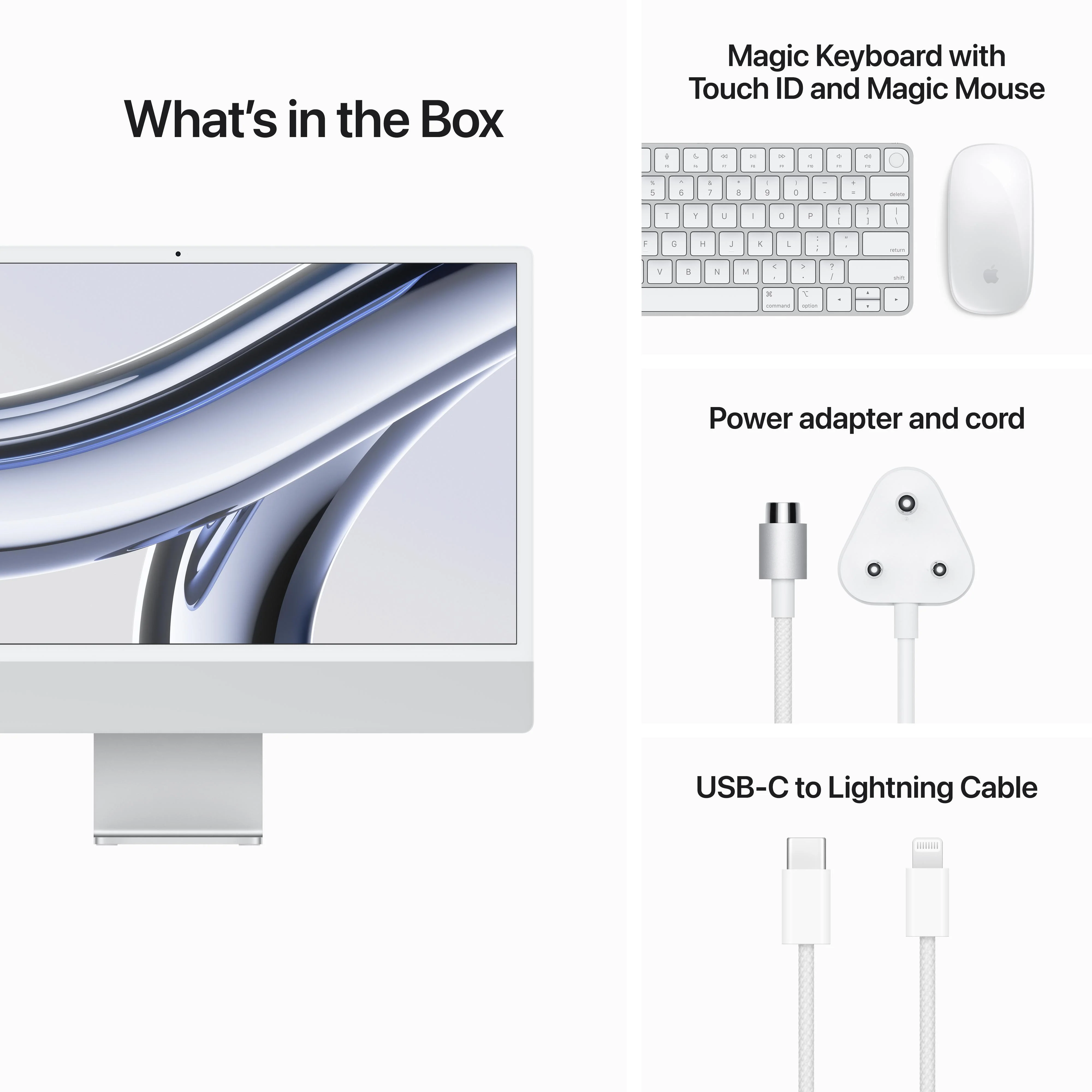 24-inch iMac with Retina 4.5K display: Apple M3 chip with 8?core CPU and 10?core GPU, 512GB SSD - Silver - Image 9