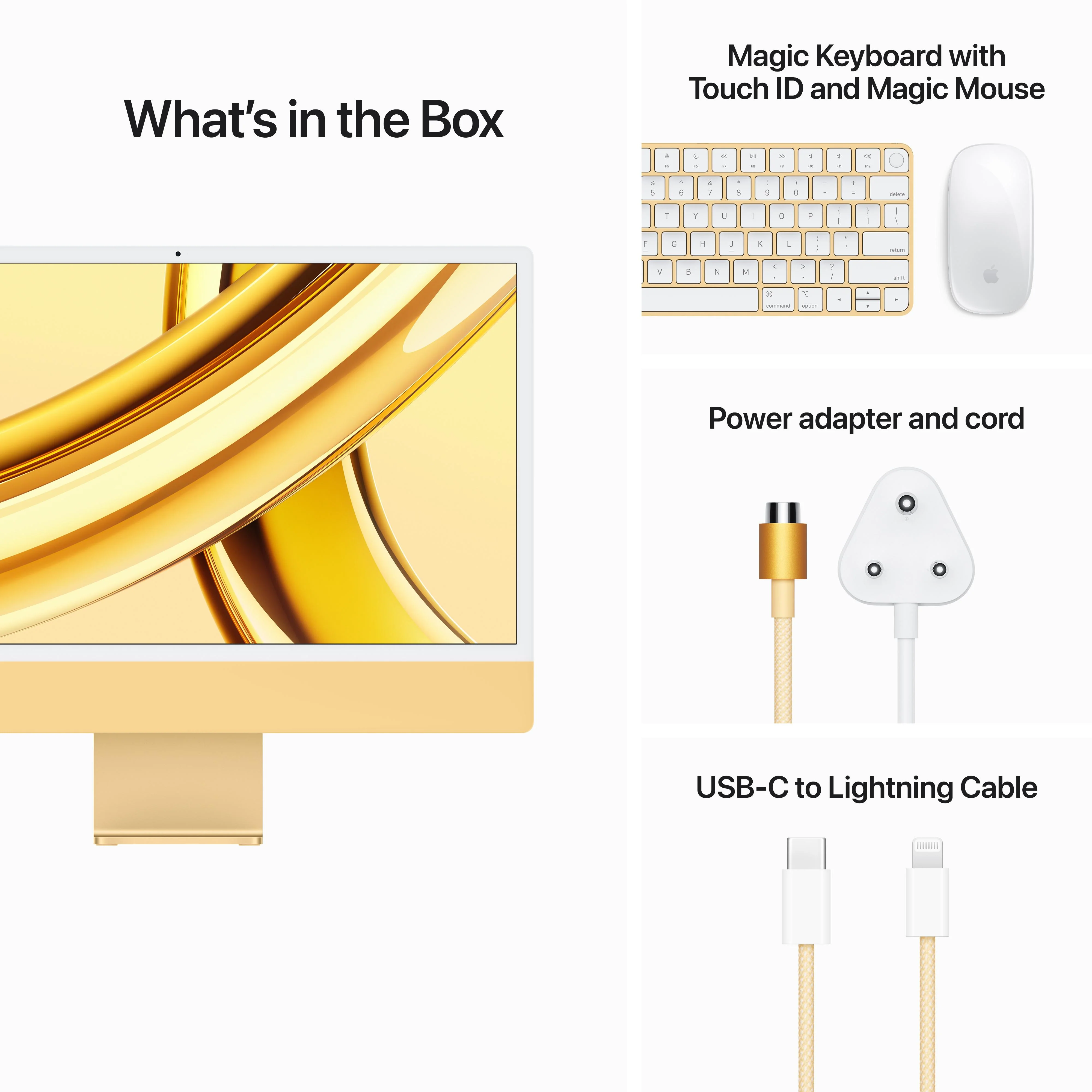 24-inch iMac with Retina 4.5K display: Apple M3 chip with 8?core CPU and 10?core GPU, 256GB SSD - Yellow - Image 9