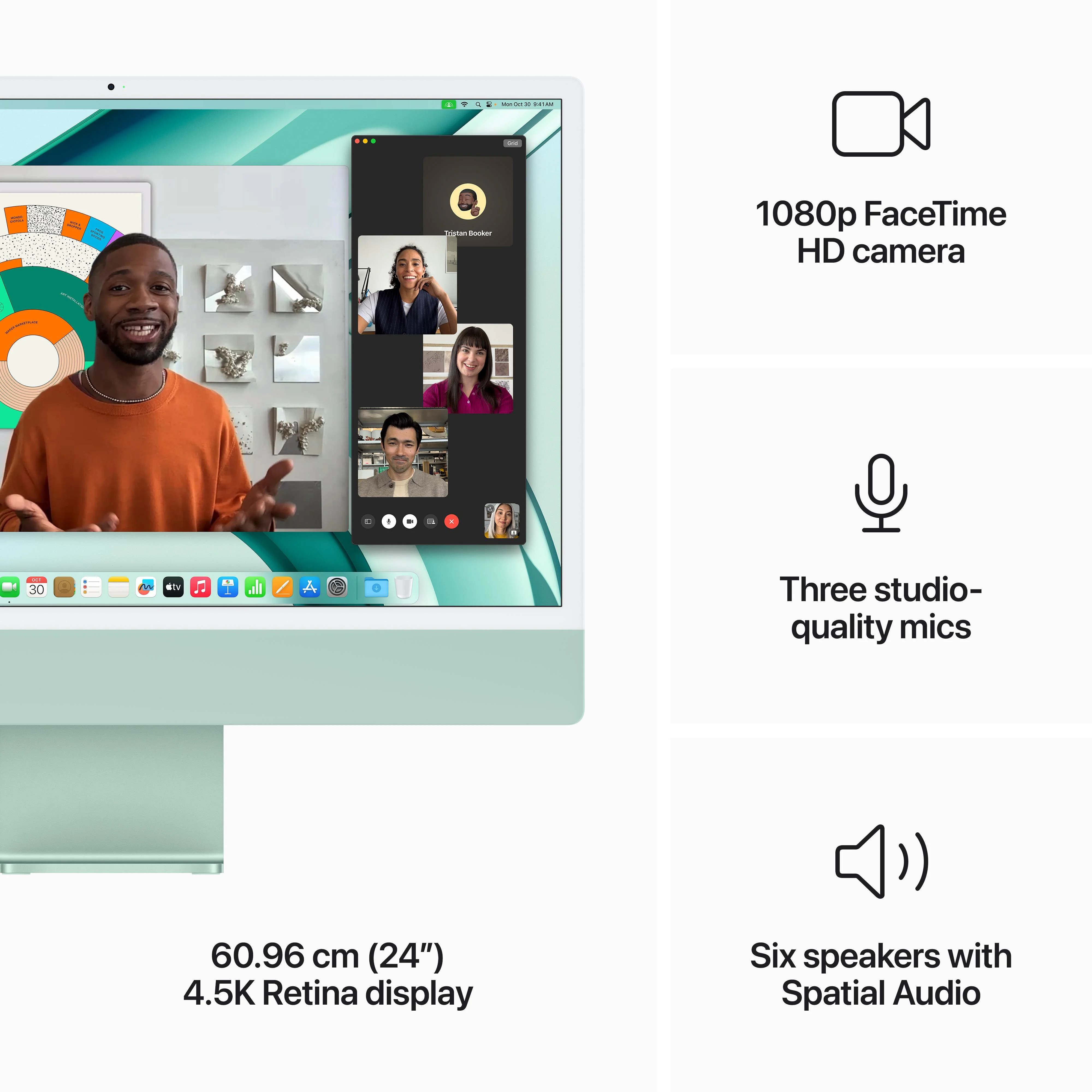 24-inch iMac with Retina 4.5K display: Apple M3 chip with 8?core CPU and 10?core GPU, 256GB SSD - Green - Image 5