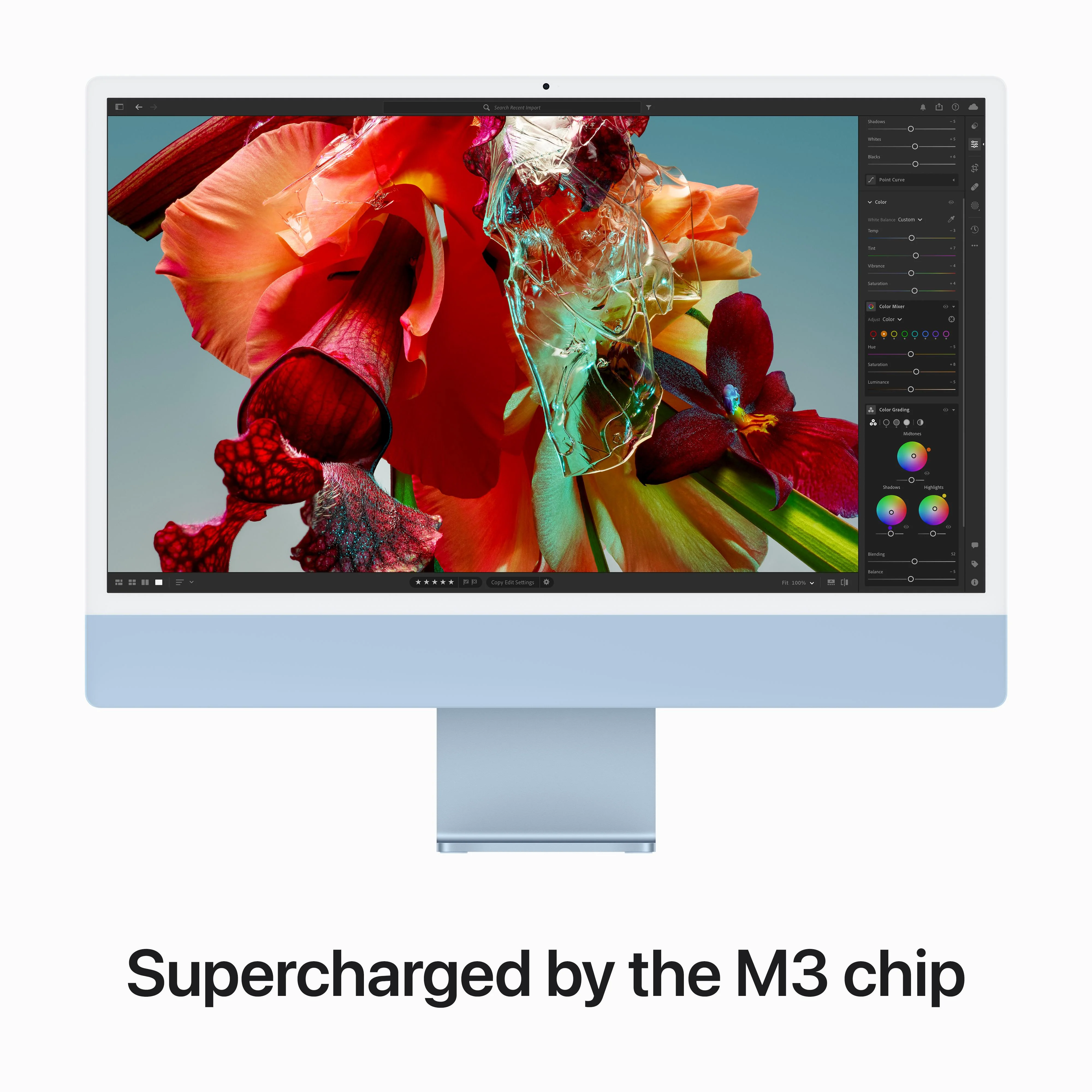 24-inch iMac with Retina 4.5K display: Apple M3 chip with 8?core CPU and 10?core GPU, 256GB SSD - Blue - Image 4