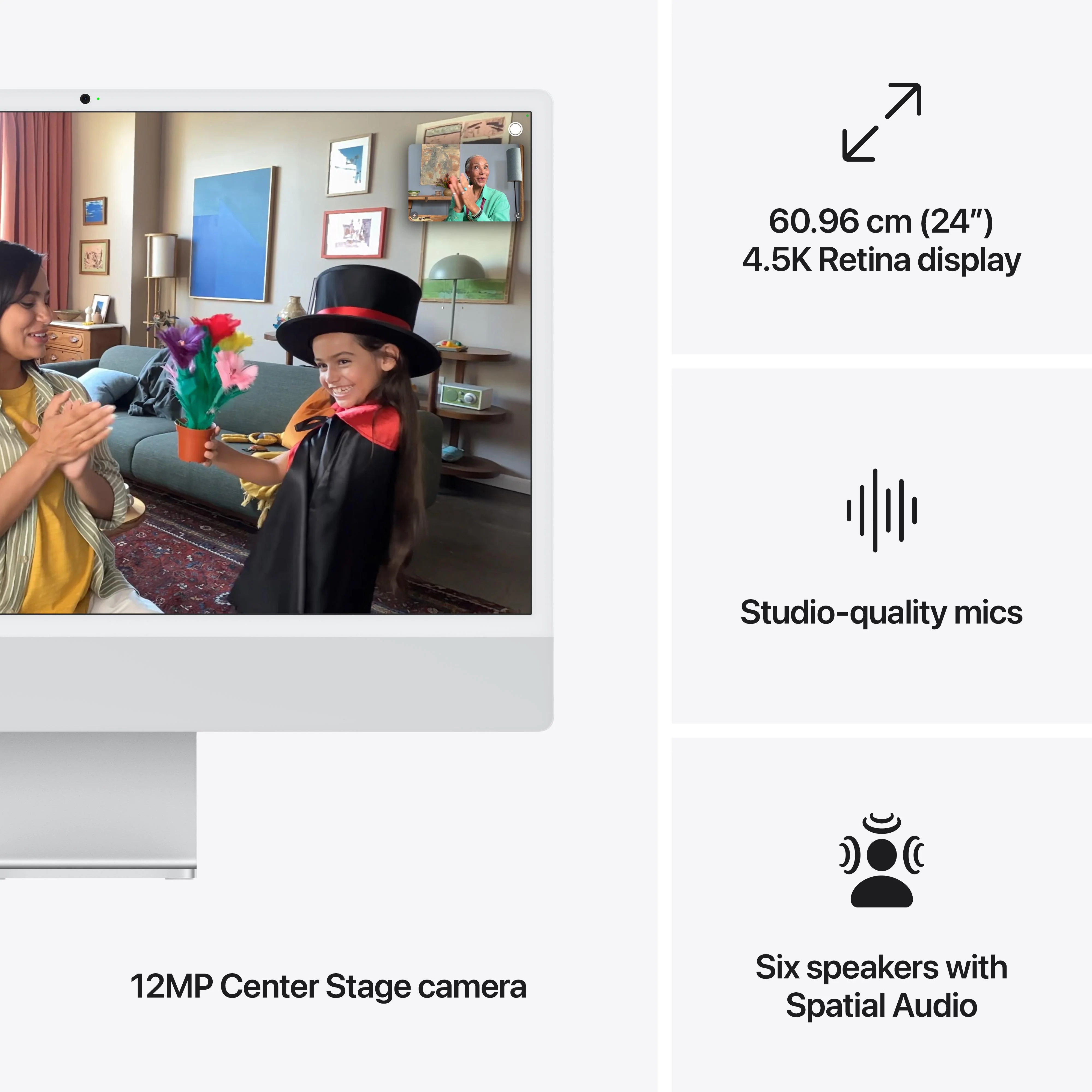 24-inch iMac with Retina 4.5K display: Apple M4 chip with 8-core CPU and 8-core GPU, 256GB SSD - Silver - Image 7