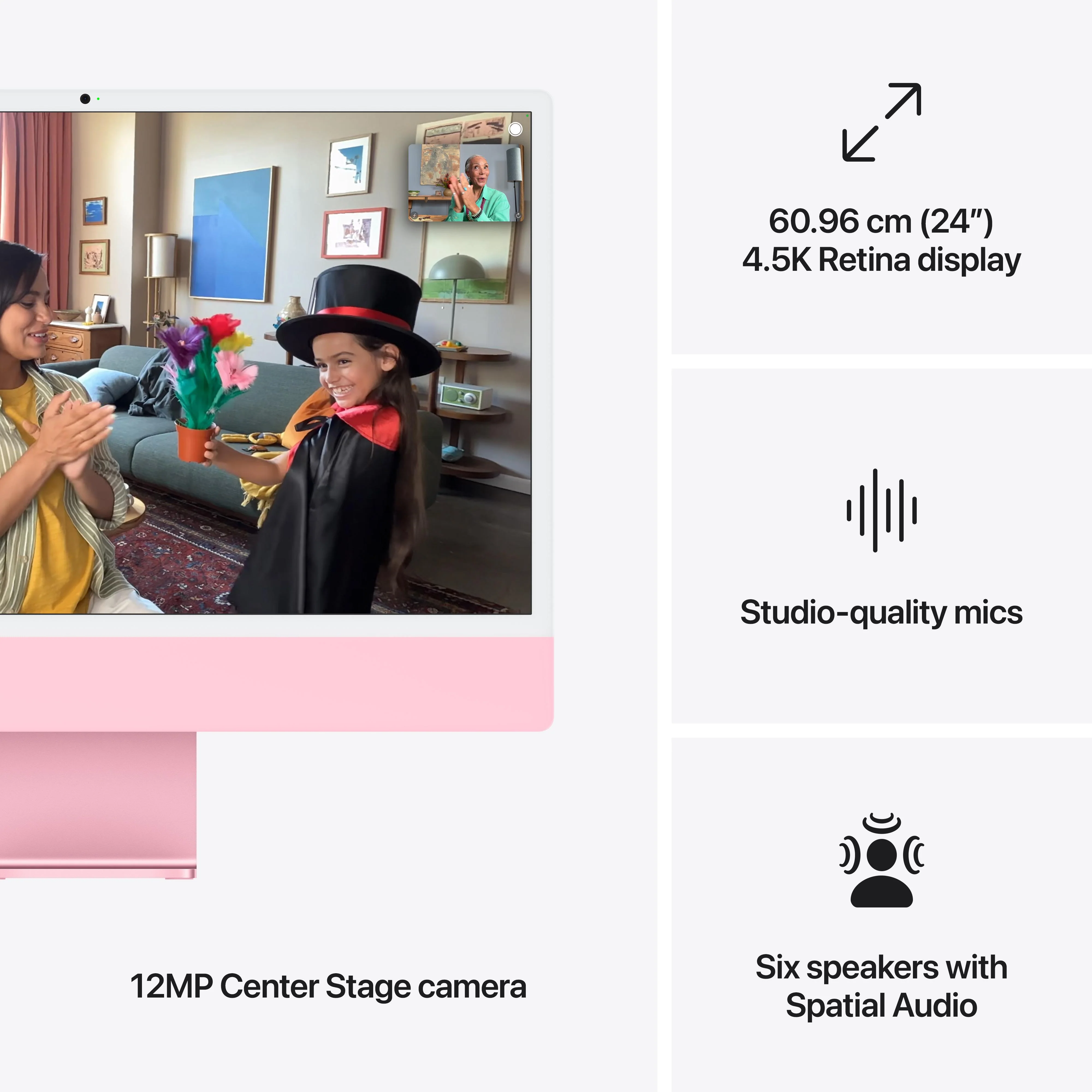 24-inch iMac with Retina 4.5K display: Apple M4 chip with 8-core CPU and 8-core GPU, 256GB SSD - Pink - Image 7