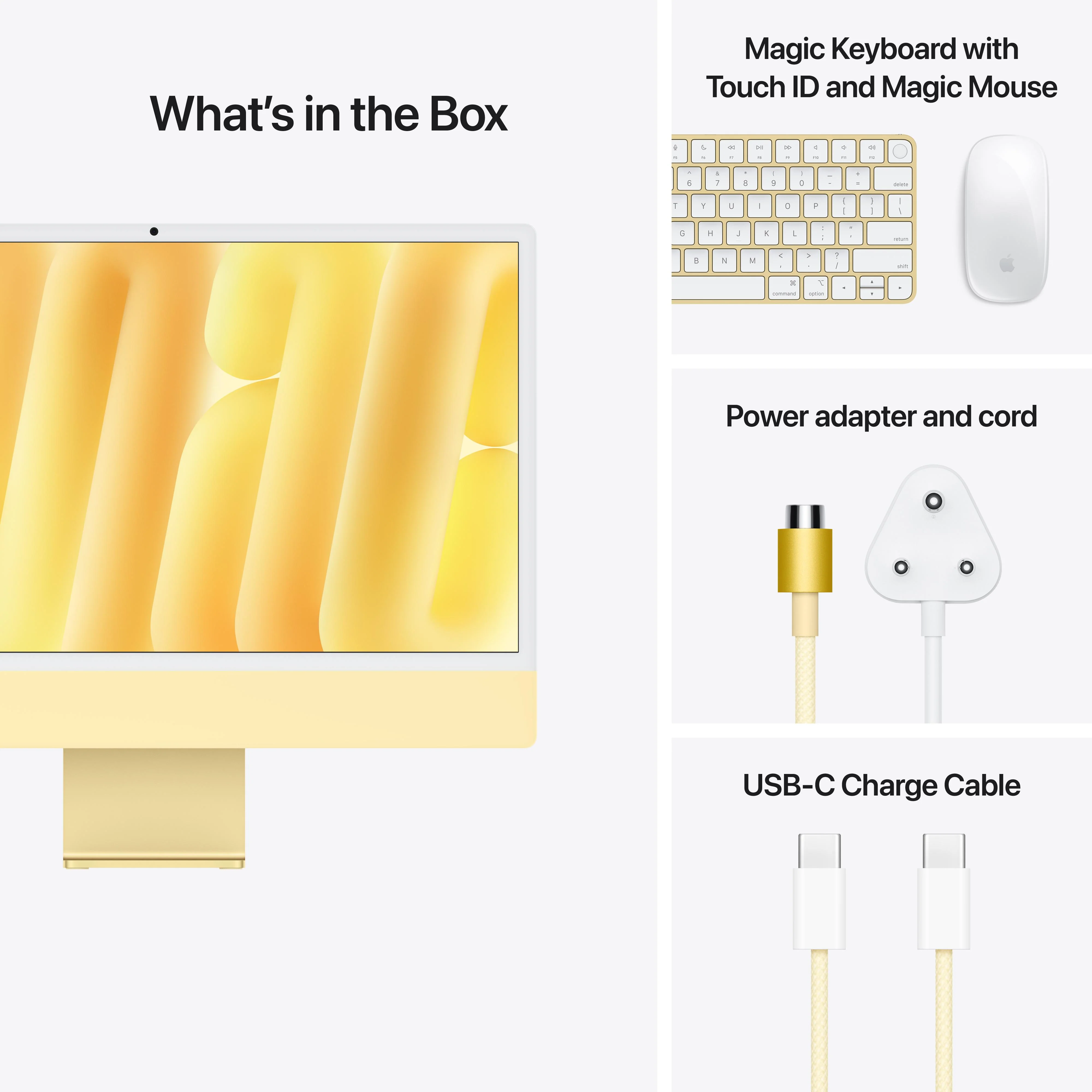 24-inch iMac with Retina 4.5K display: Apple M4 chip with 10-core CPU and 10-core GPU, 256GB SSD - Yellow - Image 9