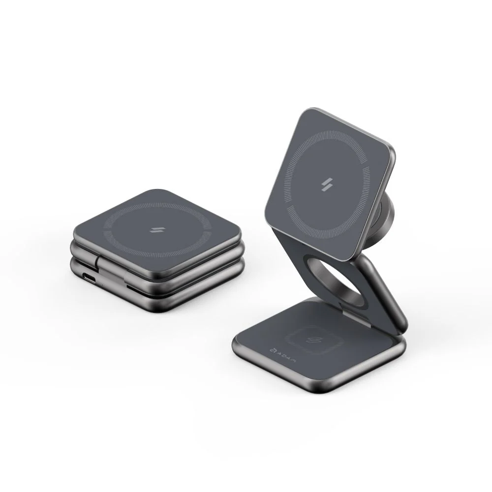 ADAM Elements Mag 3 Magnetic 3-in-1 Foldable Travel Station - Gray - Image 2
