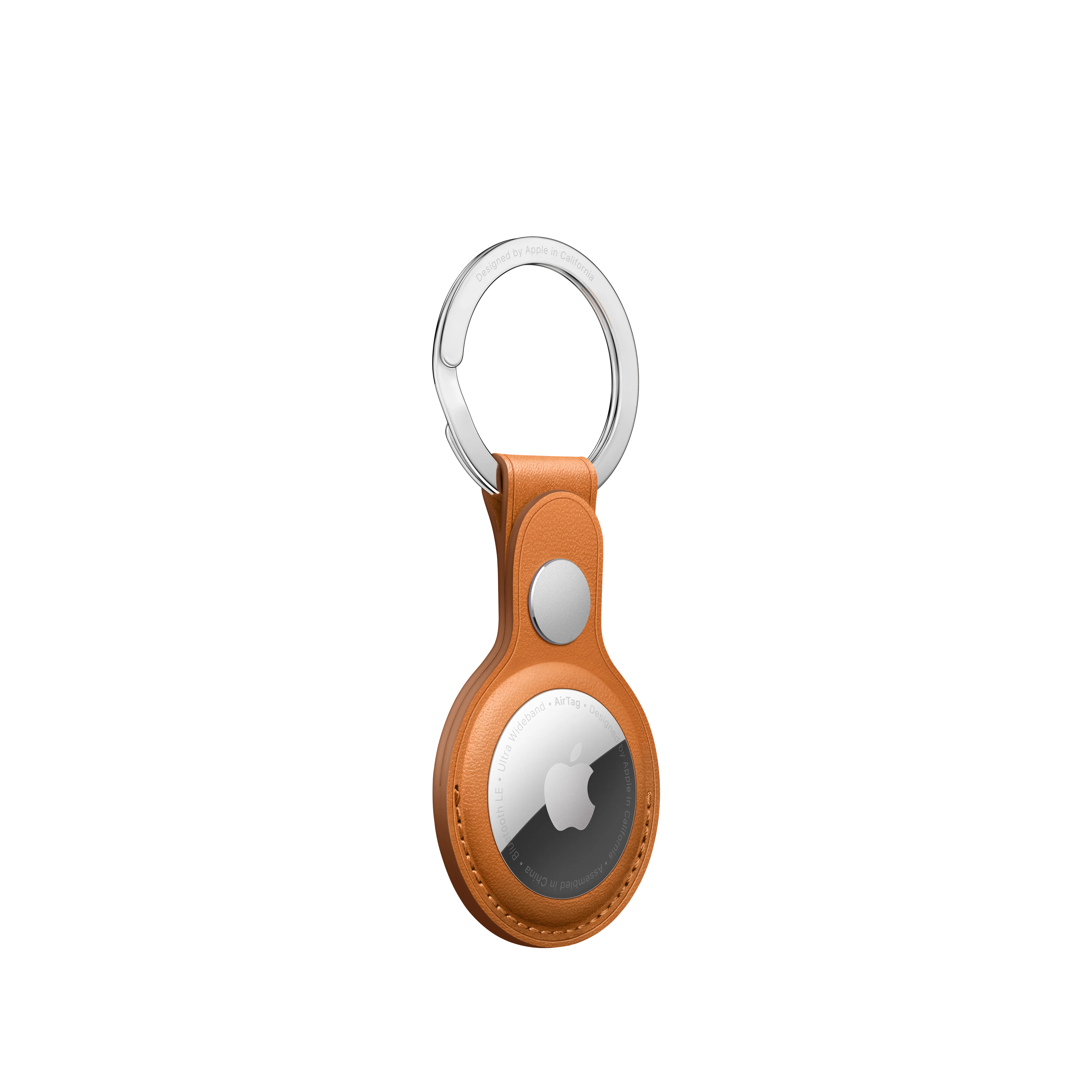 AirTag Leather Key Ring - Golden Brown - Image 3