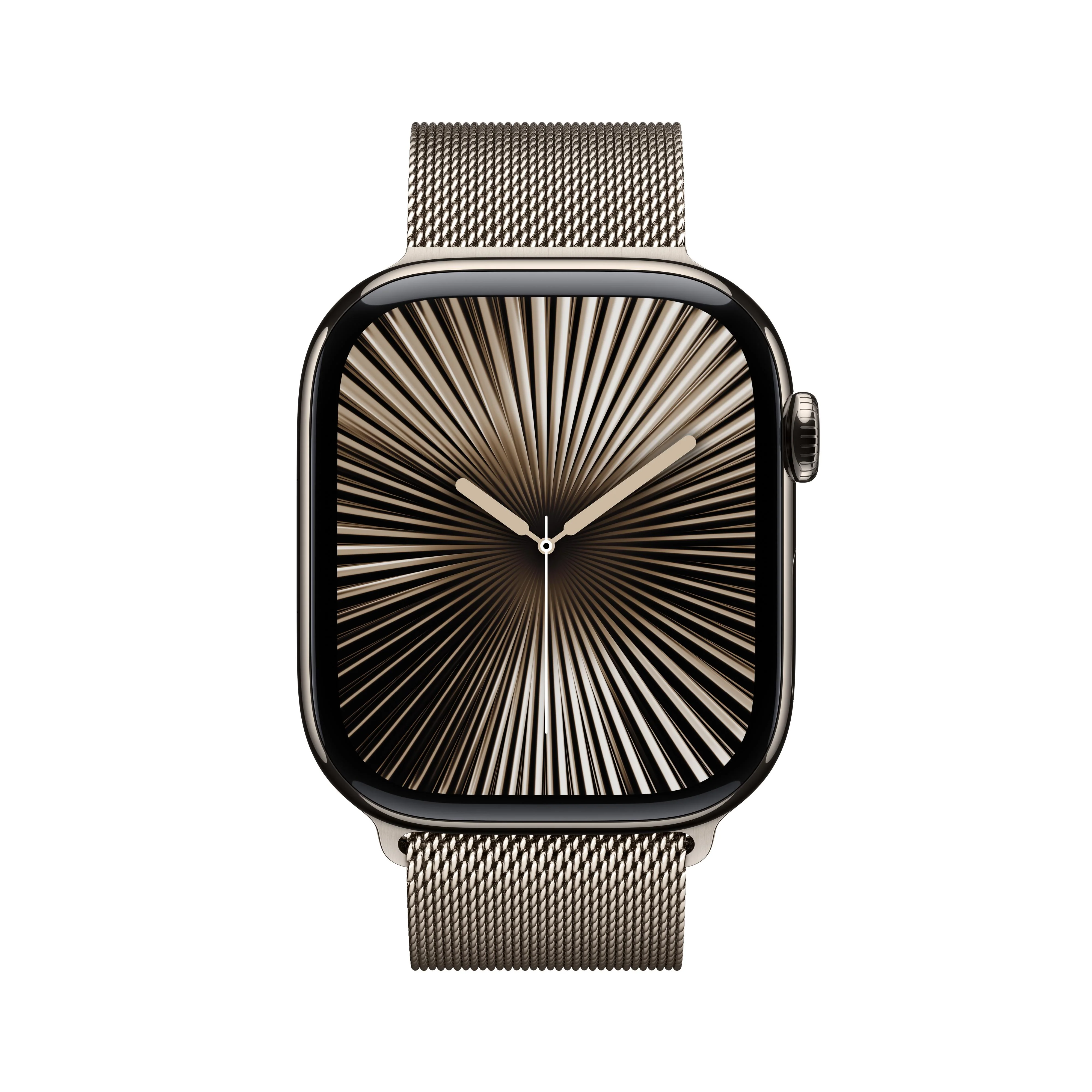 Apple Watch Series 10 GPS + Cellular 46mm Natural Titanium Case with Natural Milanese Loop - S/M - Image 2