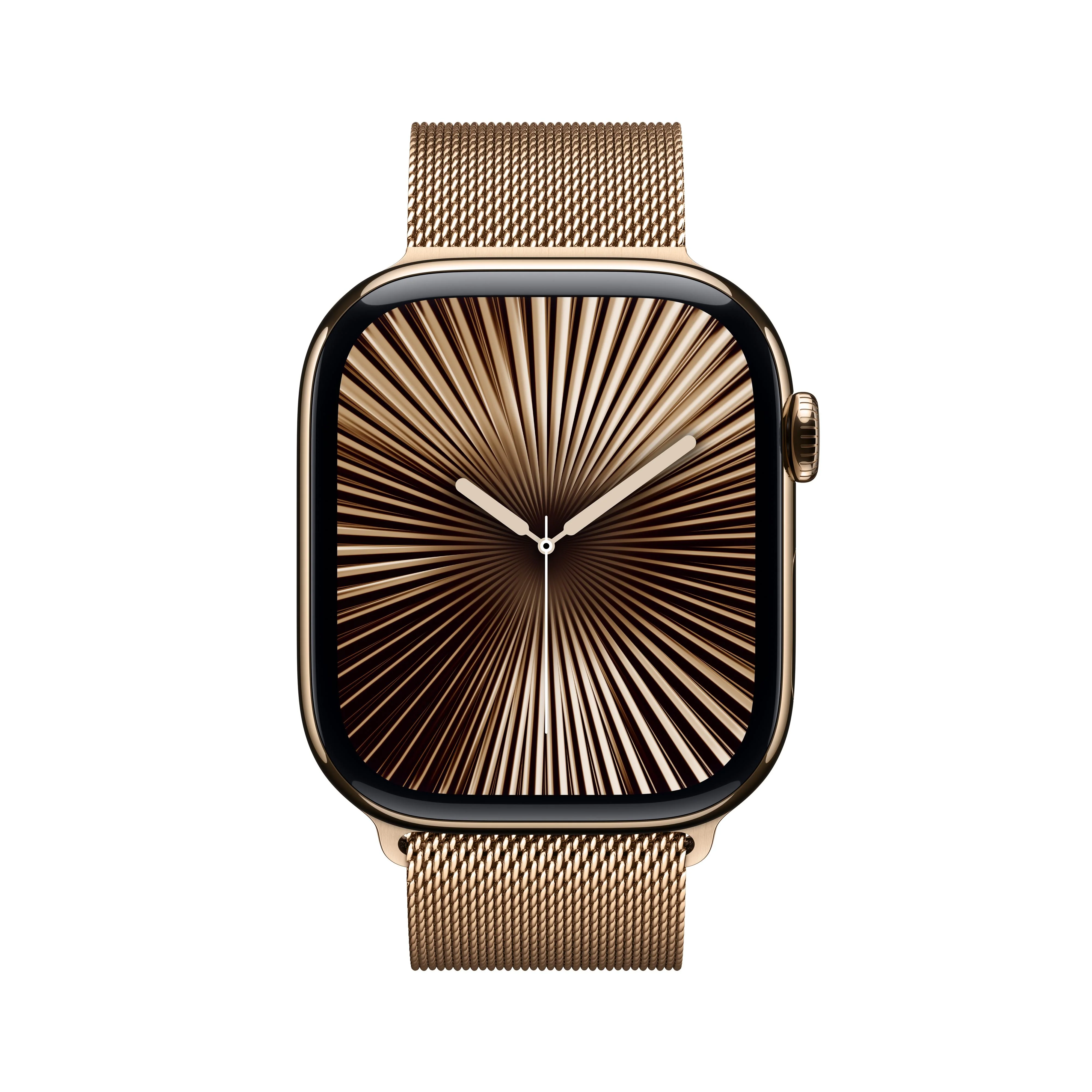 Apple Watch Series 10 GPS + Cellular 46mm Gold Titanium Case with Gold Milanese Loop - M/L - Image 2
