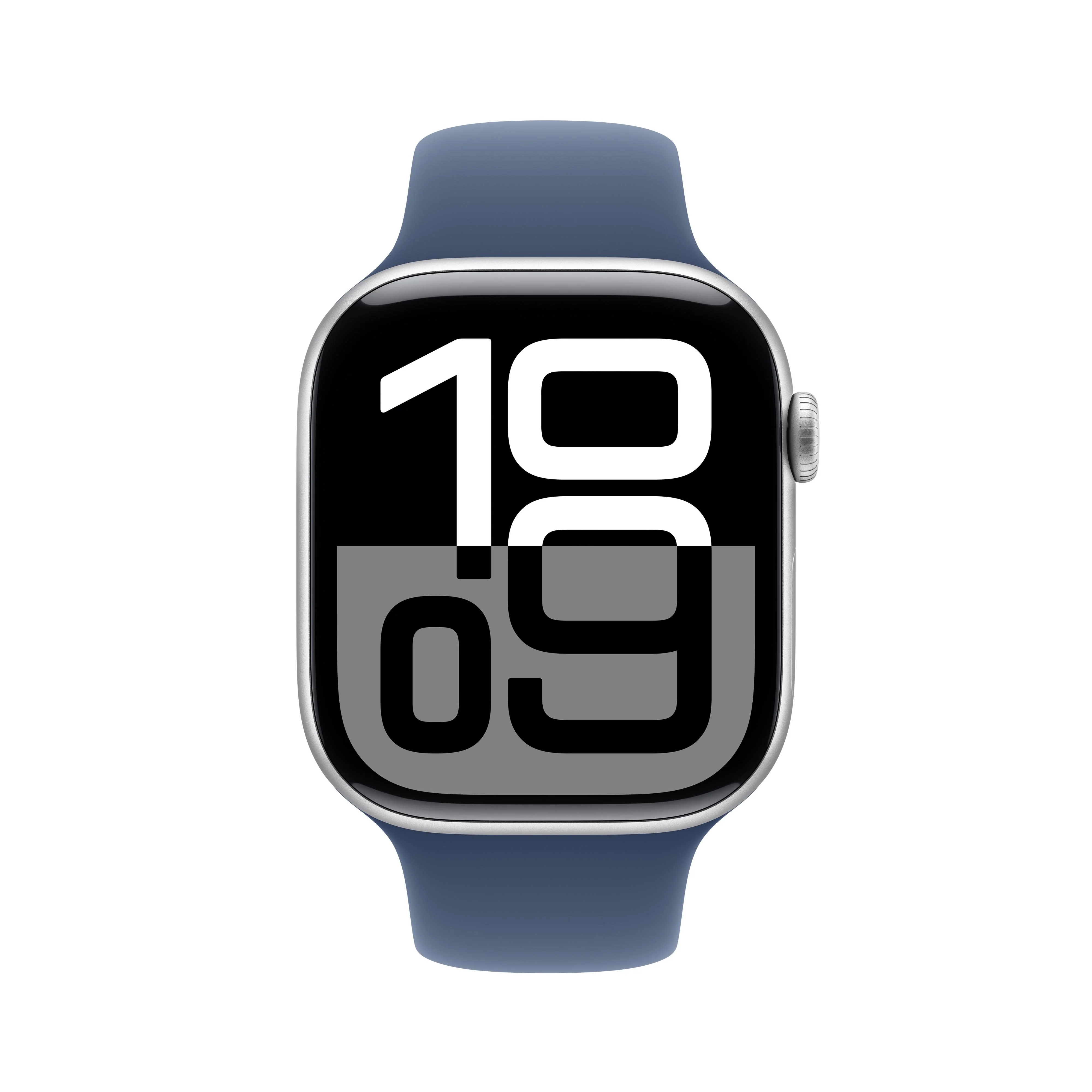 Apple Watch Series 10 GPS 46mm Silver Aluminium Case with Denim Sport Band - S/M - Image 2