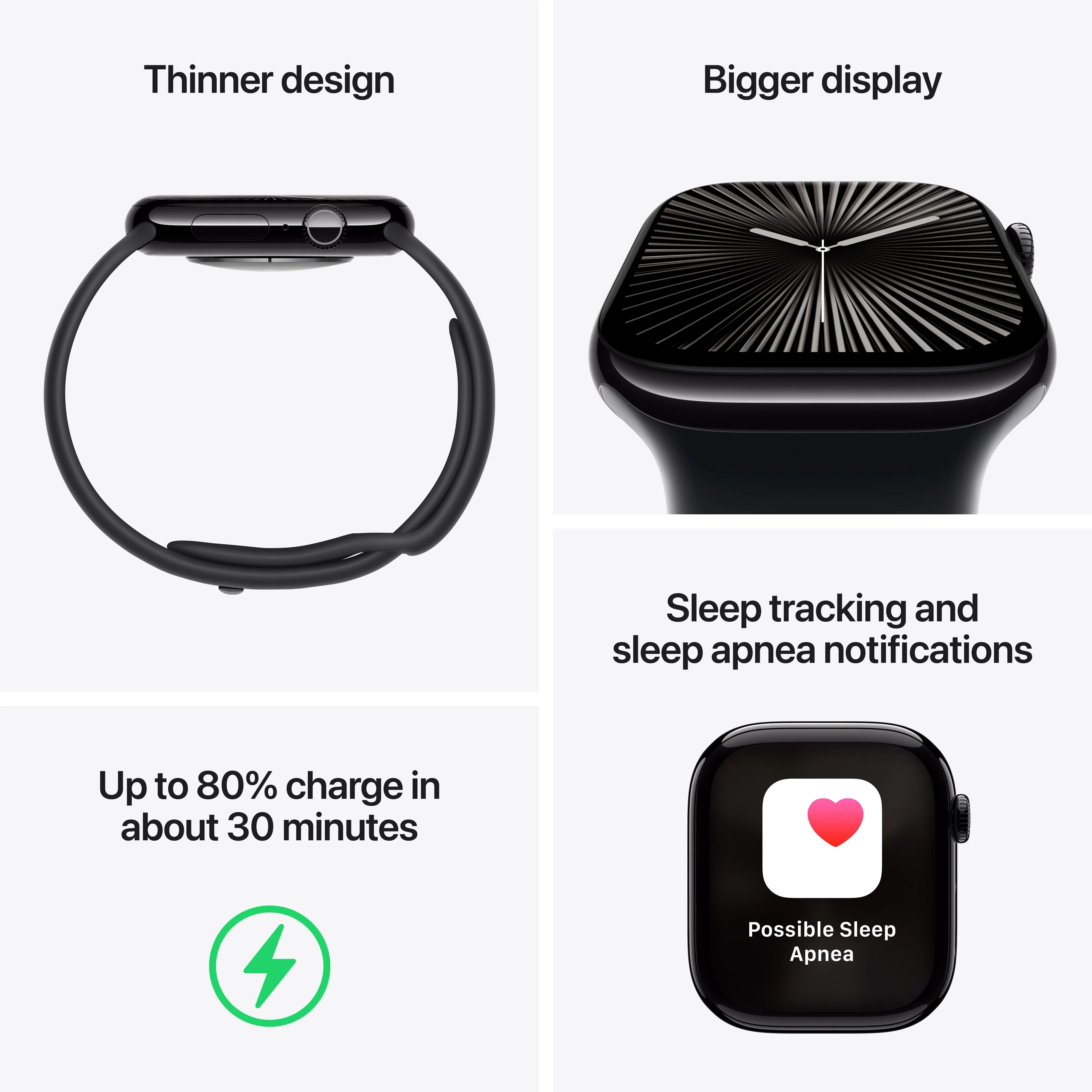 Apple Watch Series 10 GPS 46mm Silver Aluminium Case with Denim Sport Band - S/M - Image 3