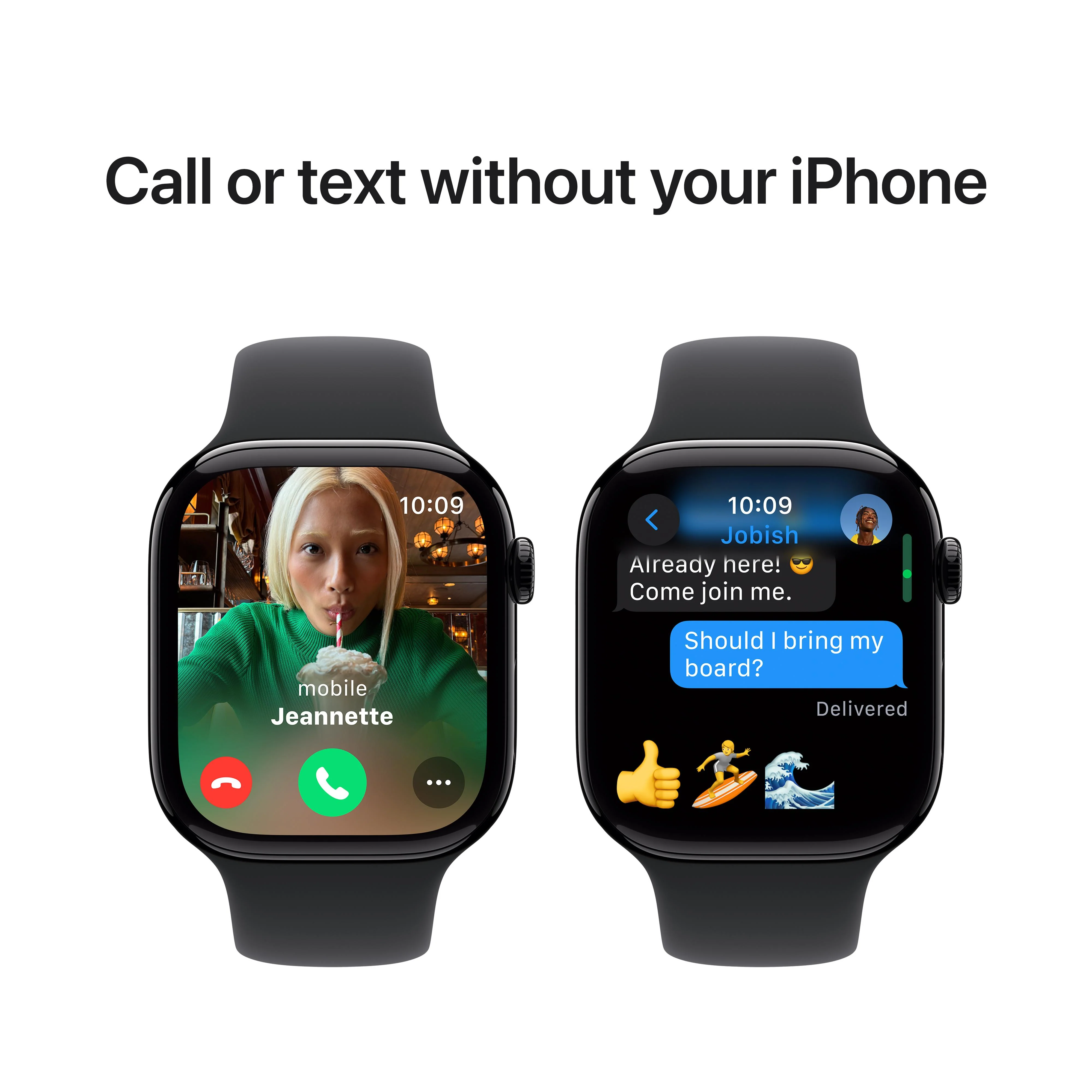 Apple Watch Series 10 GPS 46mm Jet Black Aluminium Case with Black Sport Band - S/M - Image 7