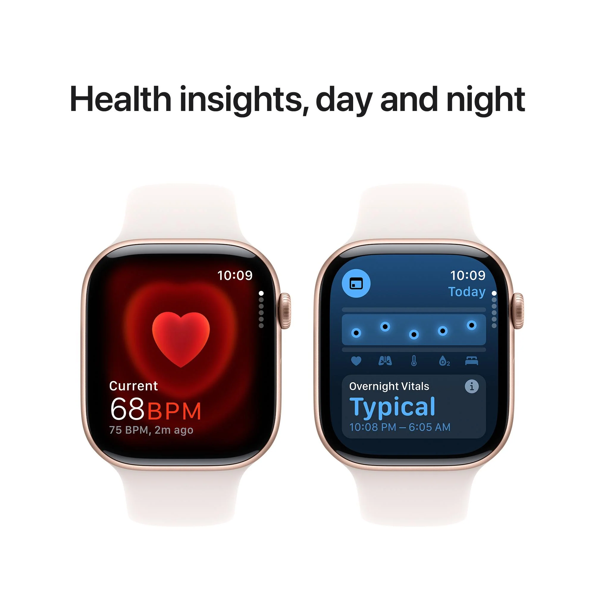 Apple Watch Series 10 GPS 46mm Rose Gold Aluminium Case with Light Blush Sport Band - S/M - Image 5