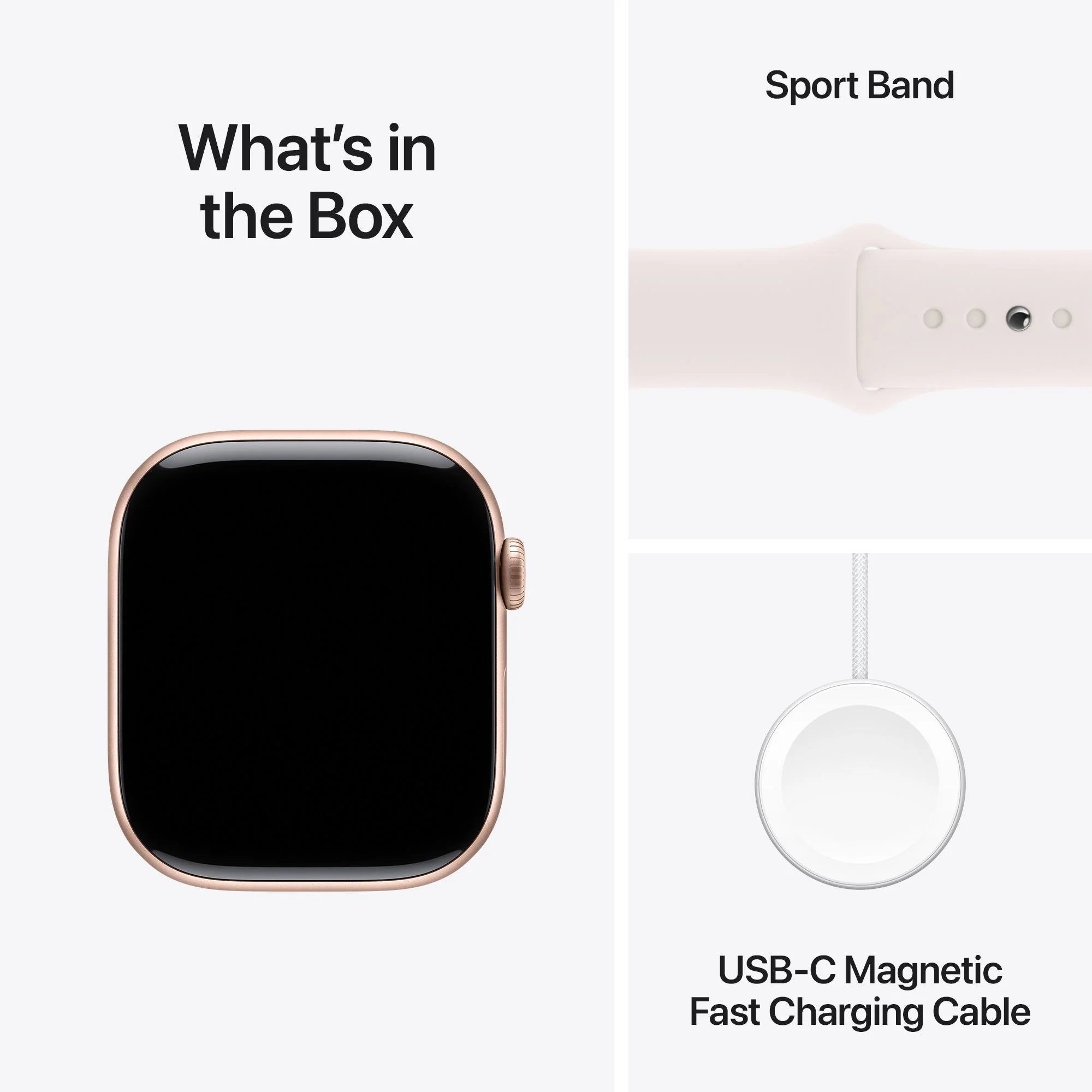 Apple Watch Series 10 GPS 46mm Rose Gold Aluminium Case with Light Blush Sport Band - S/M - Image 9