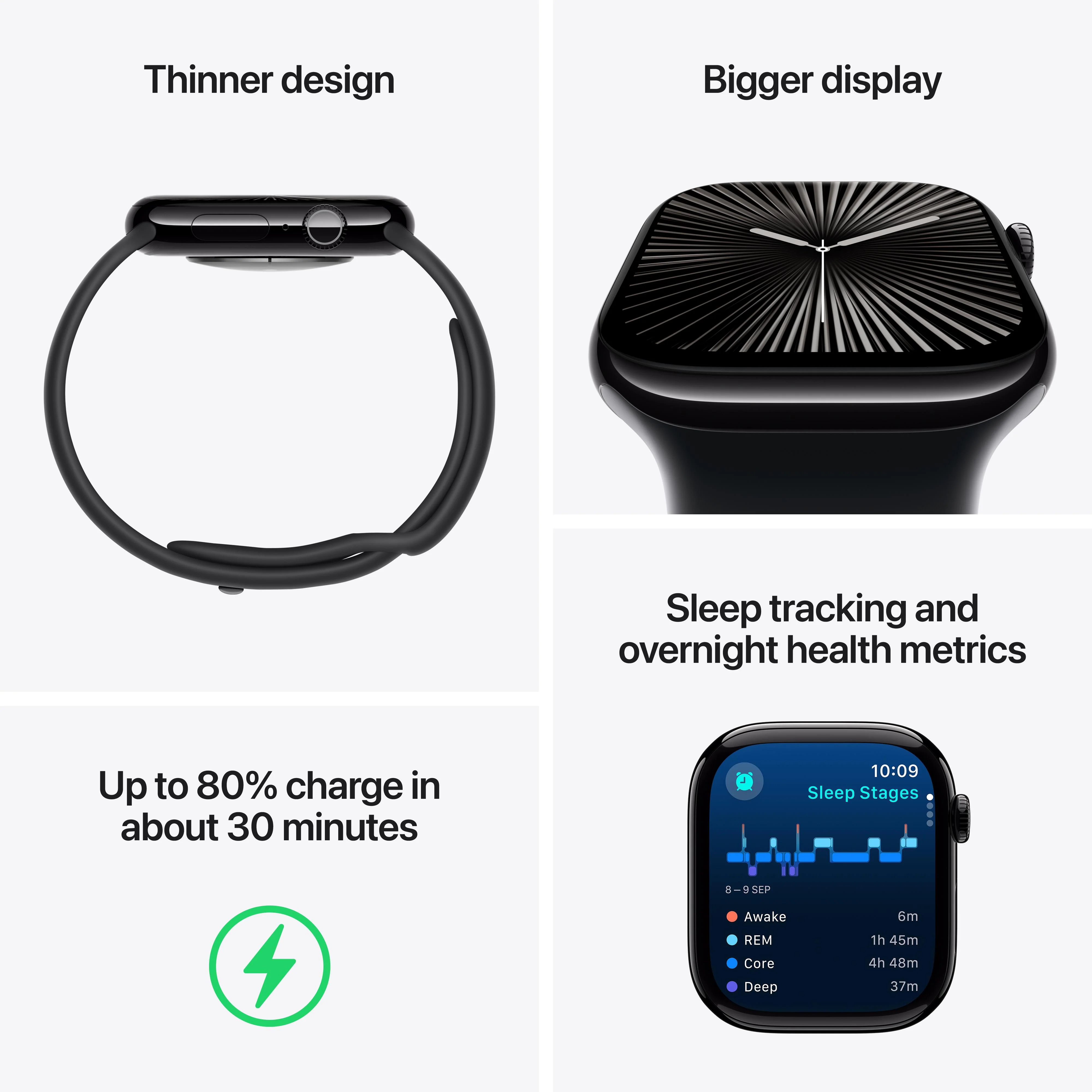 Apple Watch Series 10 GPS + Cellular 42mm Rose Gold Aluminium Case with Light Blush Sport Band - S/M - Image 3
