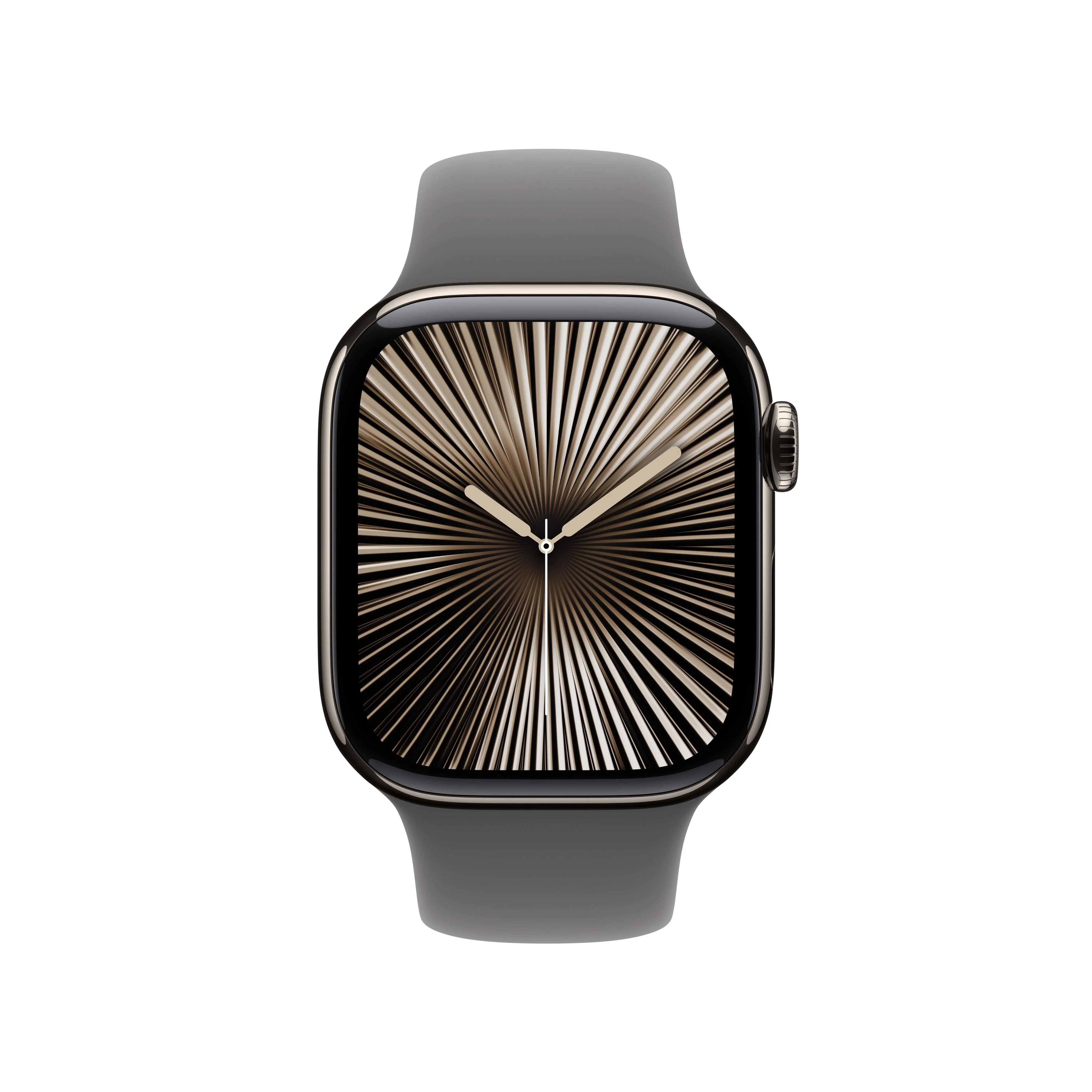 Apple Watch Series 10 GPS + Cellular 42mm Natural Titanium Case with Stone Grey Sport Band - M/L - Image 2