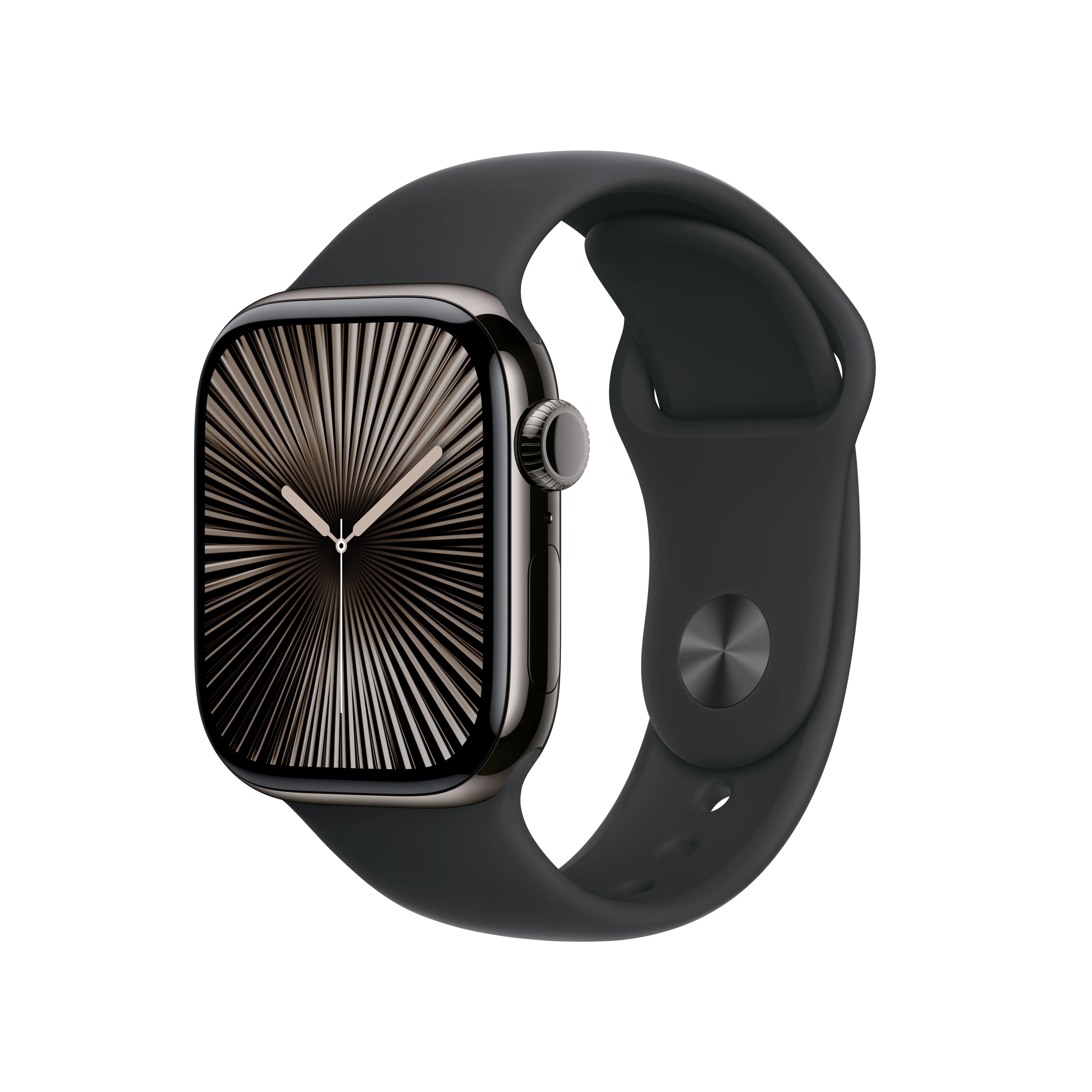 Apple Watch Series 10 GPS + Cellular 42mm Slate Titanium Case with Black Sport Band - M/L