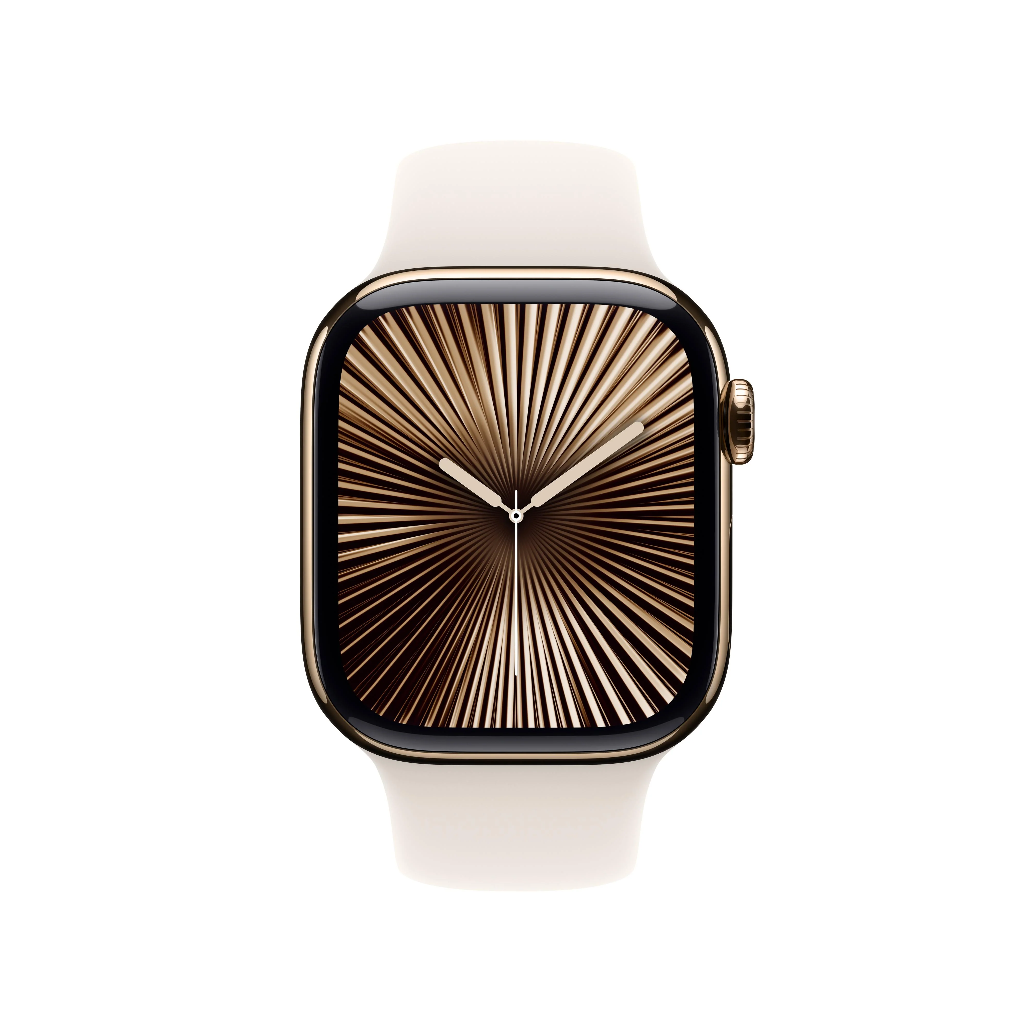 Apple Watch Series 10 GPS + Cellular 42mm Gold Titanium Case with Starlight Sport Band - M/L - Image 2