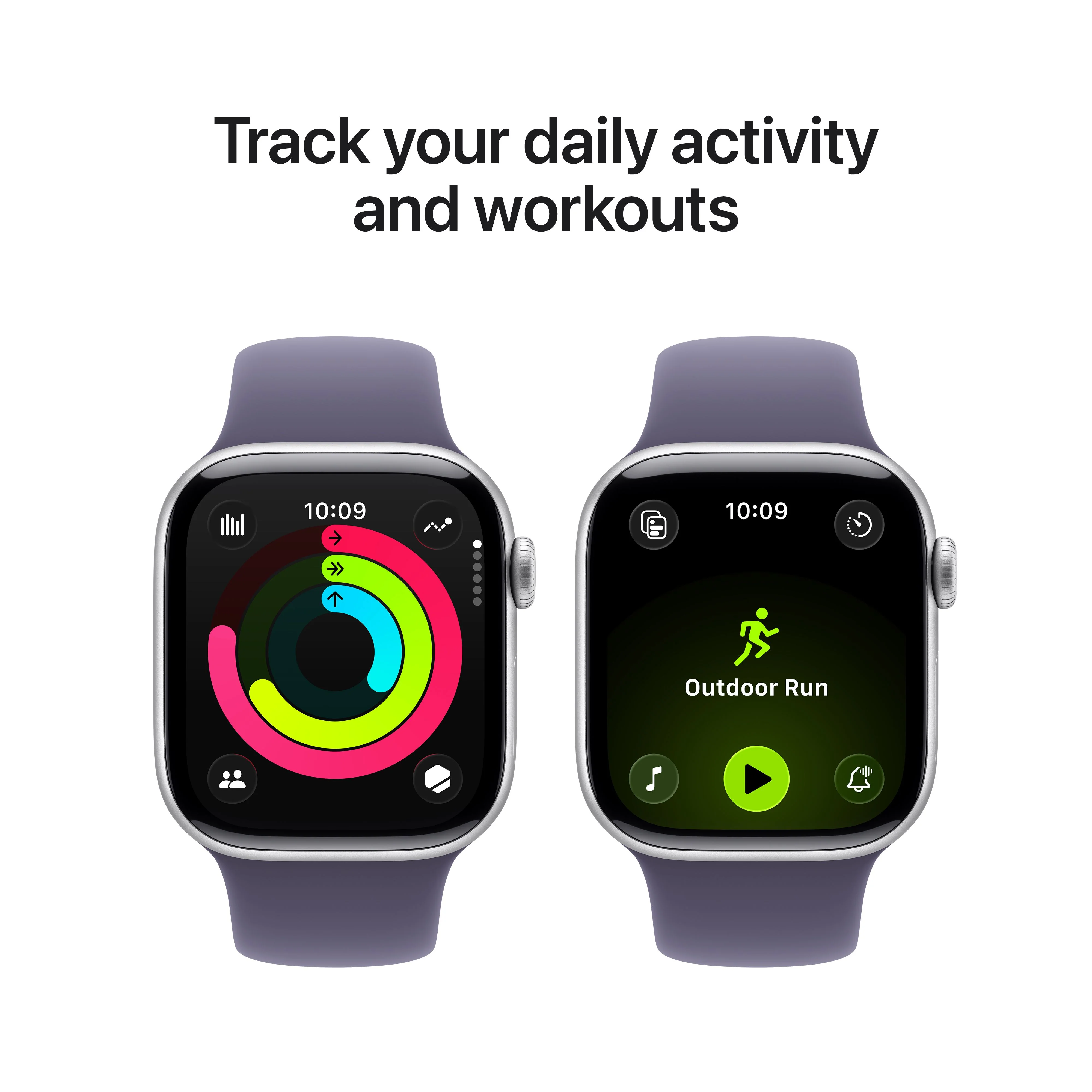 Apple Watch Series 11 GPS 42mm Silver Aluminium Case with Purple Fog Sport Band - M/L - Image 4
