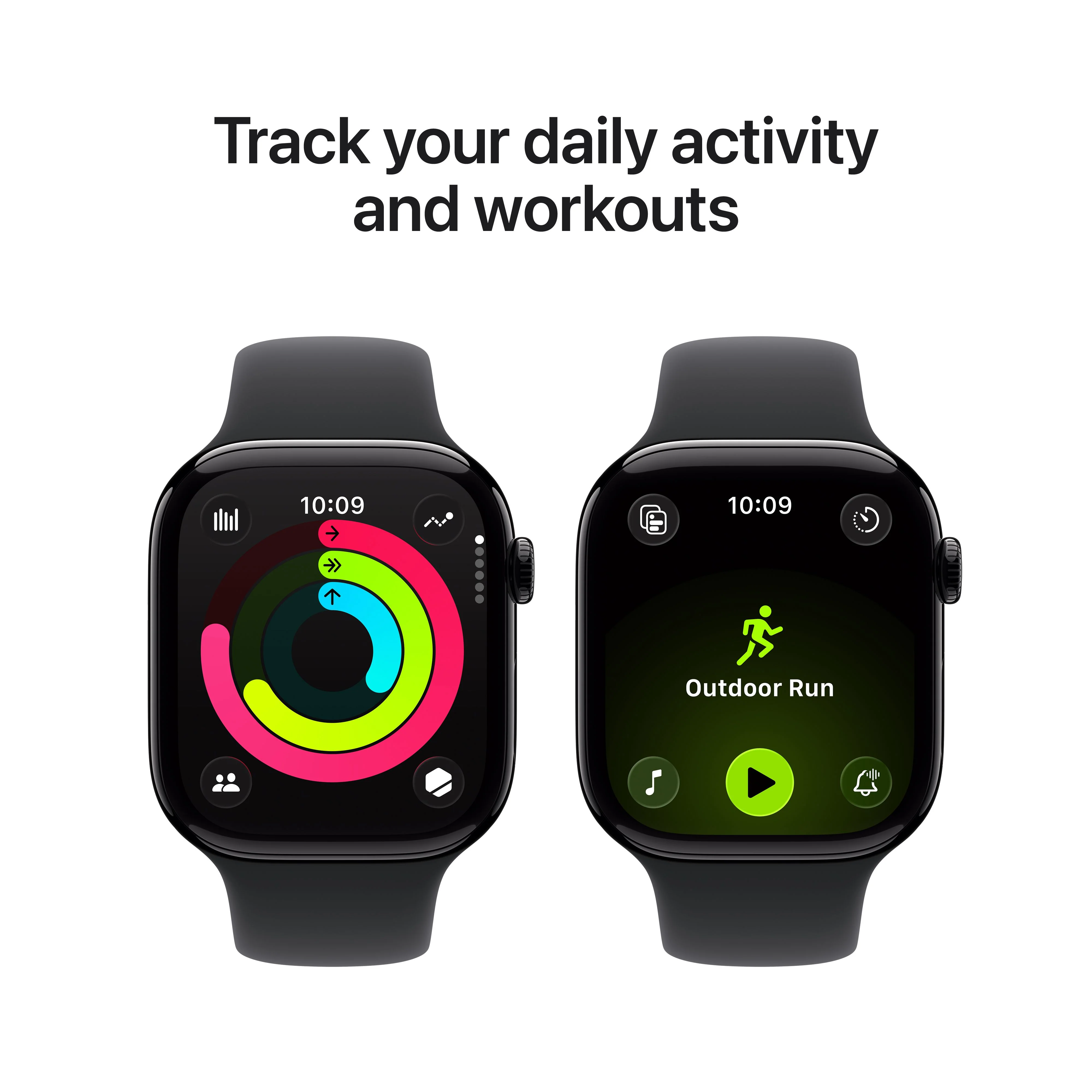 Apple Watch Series 11 GPS 46mm Jet Black Aluminium Case with Black Sport Band - M/L - Image 4