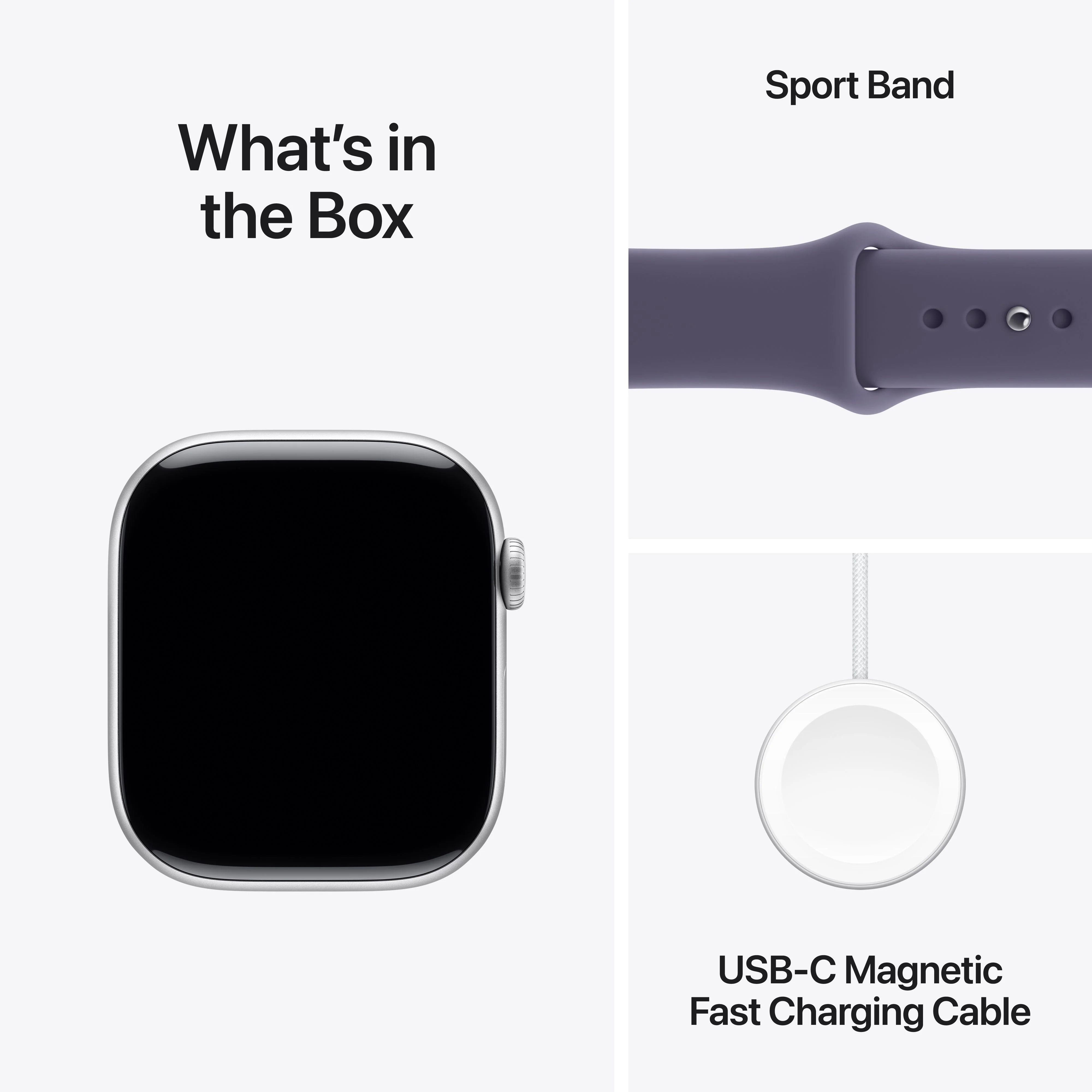 Apple Watch Series 11 GPS + Cellular 46mm Silver Aluminium Case with Purple Fog Sport Band - S/M - Image 9