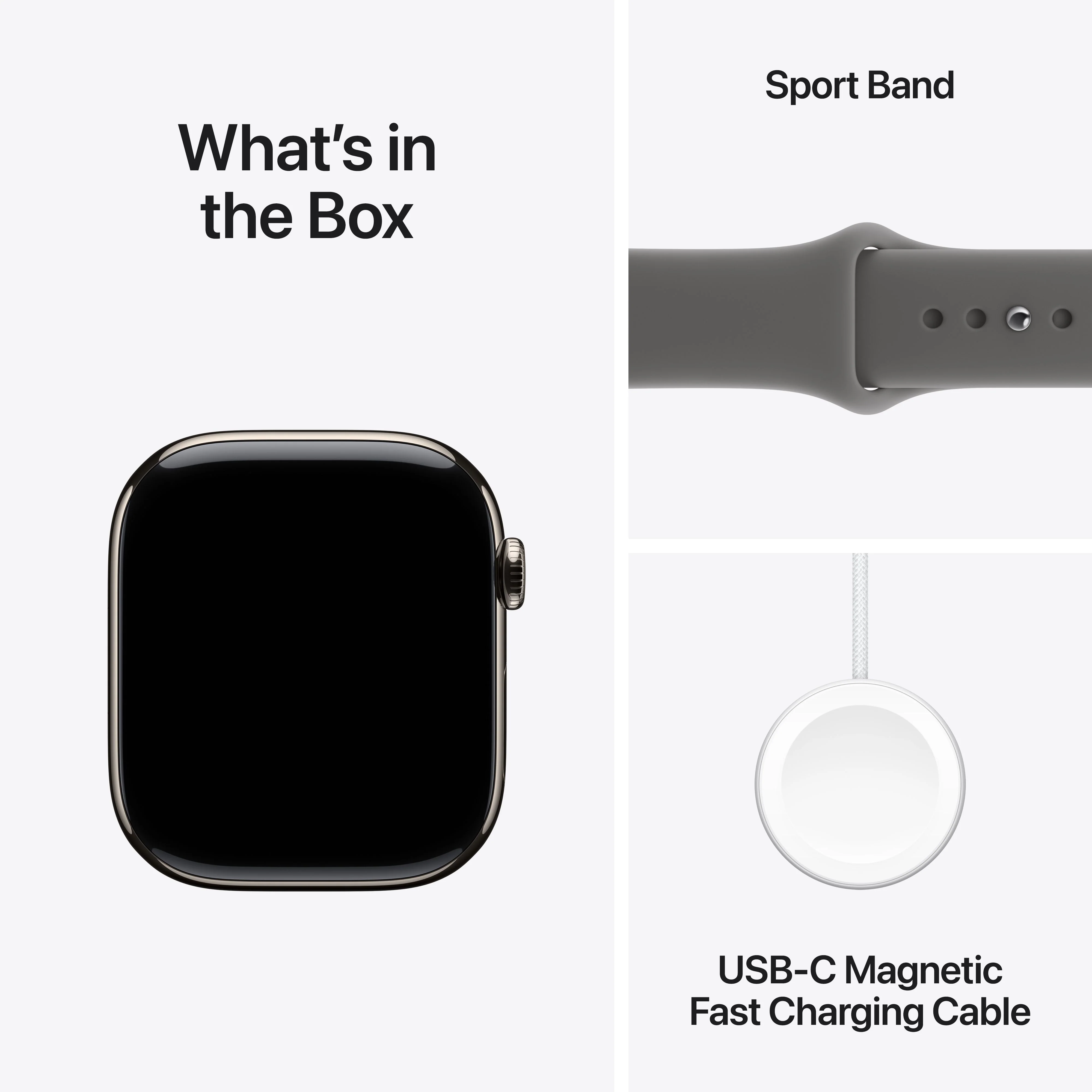 Apple Watch Series 11 GPS + Cellular 46mm Natural Titanium Case with Stone Grey Sport Band - M/L - Image 9