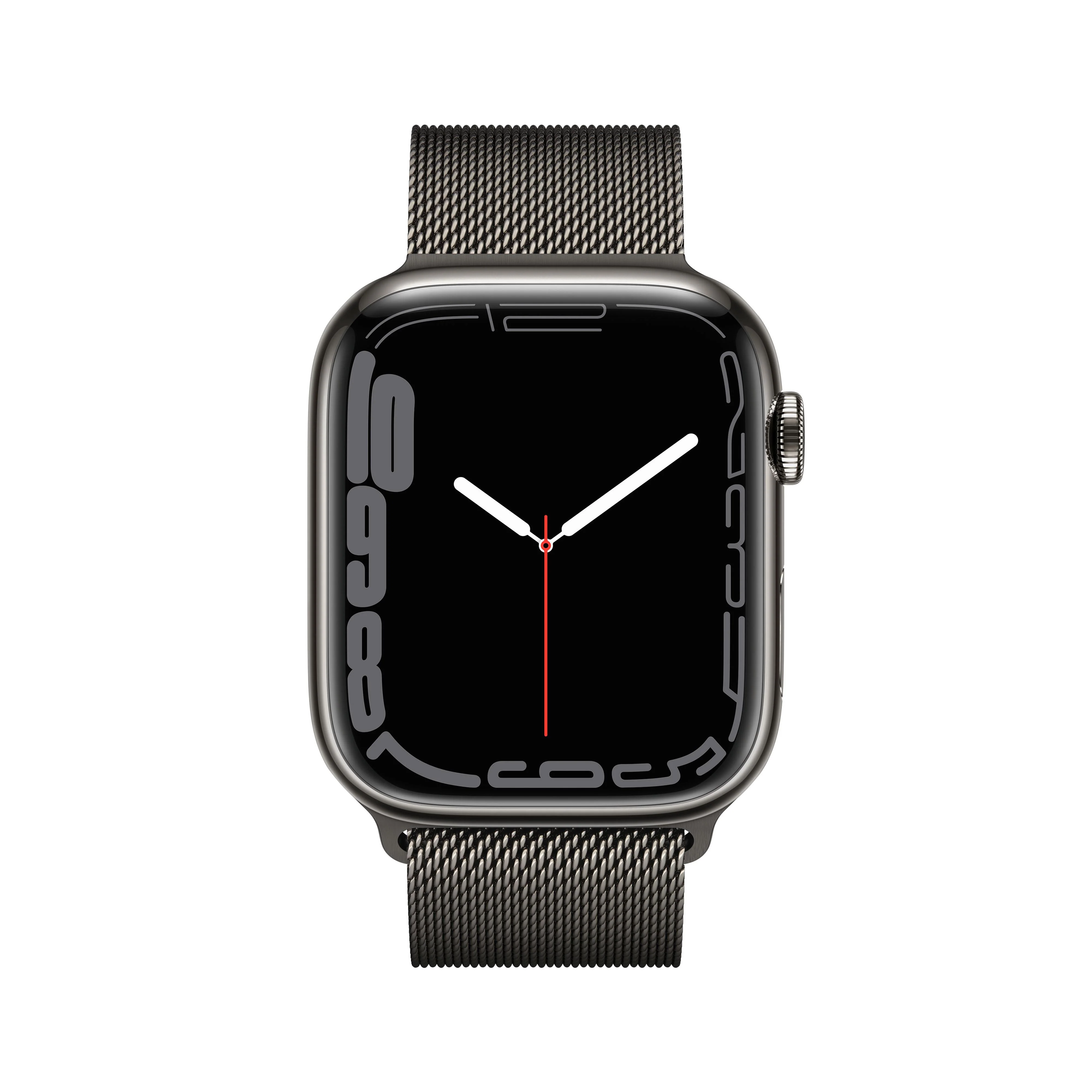 Apple Watch Series 7 GPS + Cellular, 45mm Graphite Stainless Steel Case with Graphite Milanese Loop - Image 2